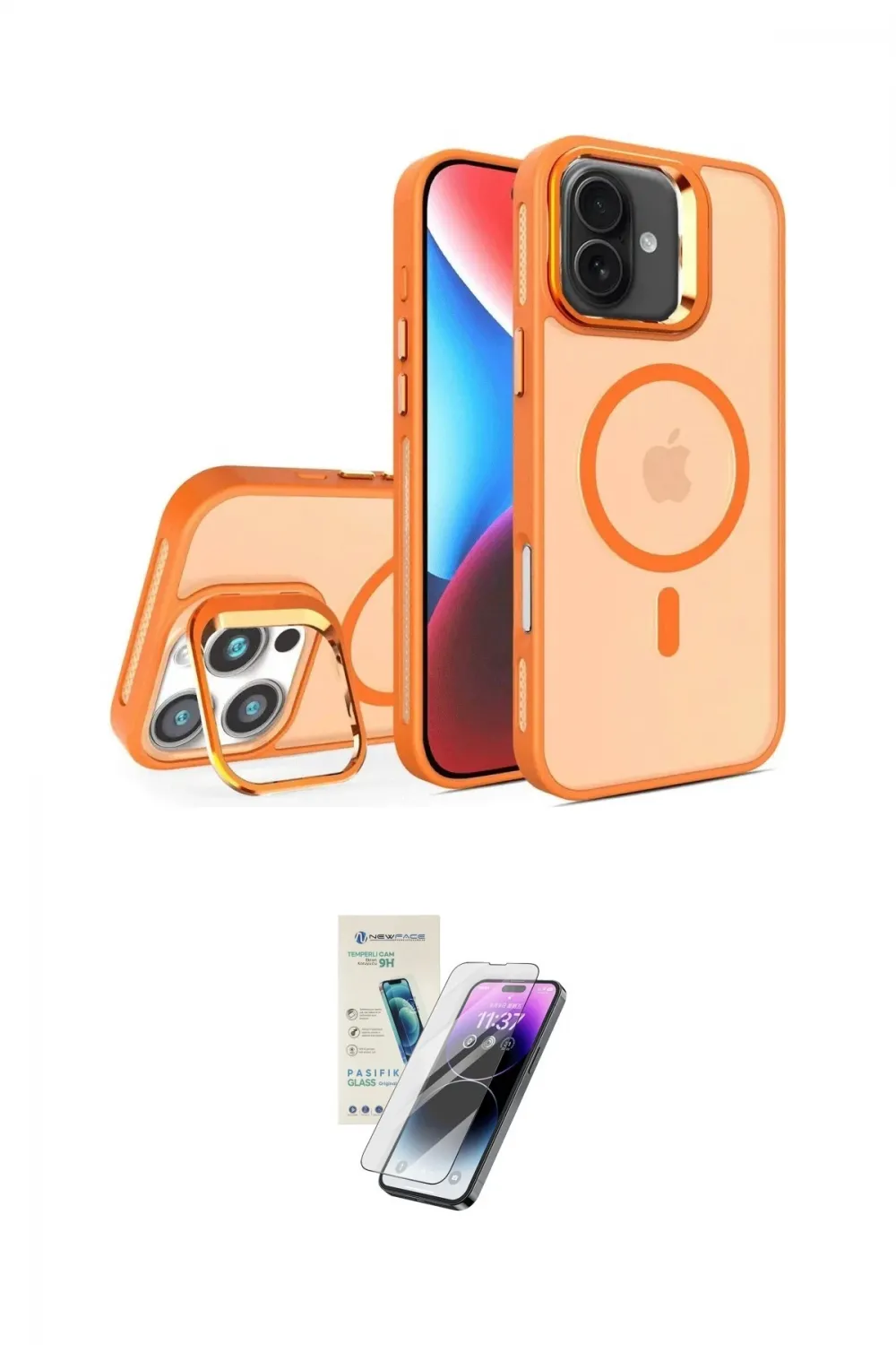 ieg™ iPhone 16 Kılıf Akış Form - Şeffaf Pasifik Cam Ekran Koruyucu
