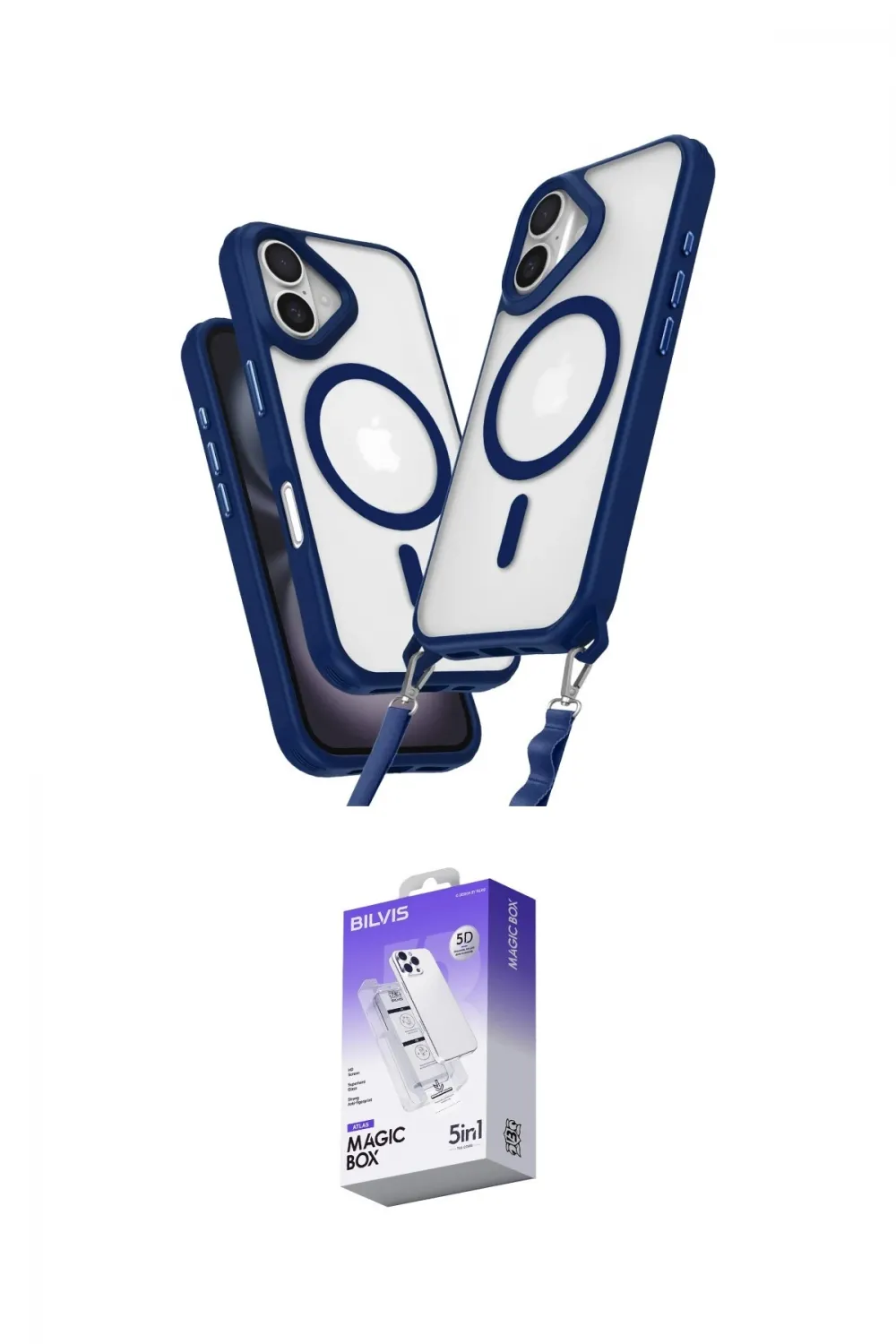 ieg™ iPhone 16 Kılıf Atlas Doku Koleksiyonu - Siyah Bilvis 5in1 3D Magic Cam Ekran Koruyucu