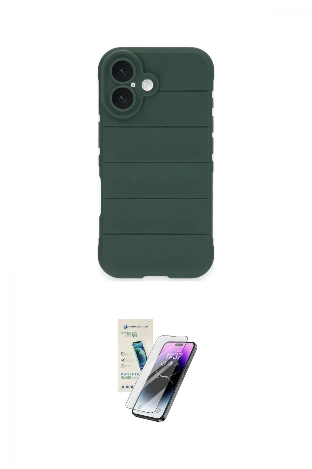 ieg™ iPhone 16 Kılıf Atlas Koleksiyonu - Şeffaf Pasifik Cam Ekran Koruyucu