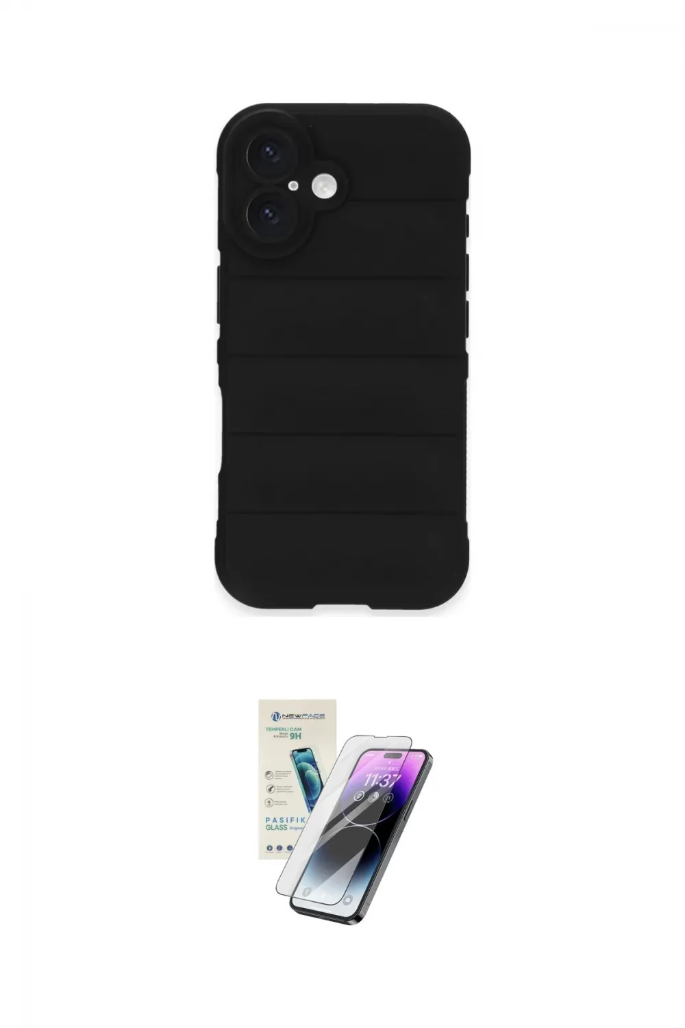 ieg™ iPhone 16 Kılıf Atlas Koleksiyonu - Şeffaf Pasifik Cam Ekran Koruyucu