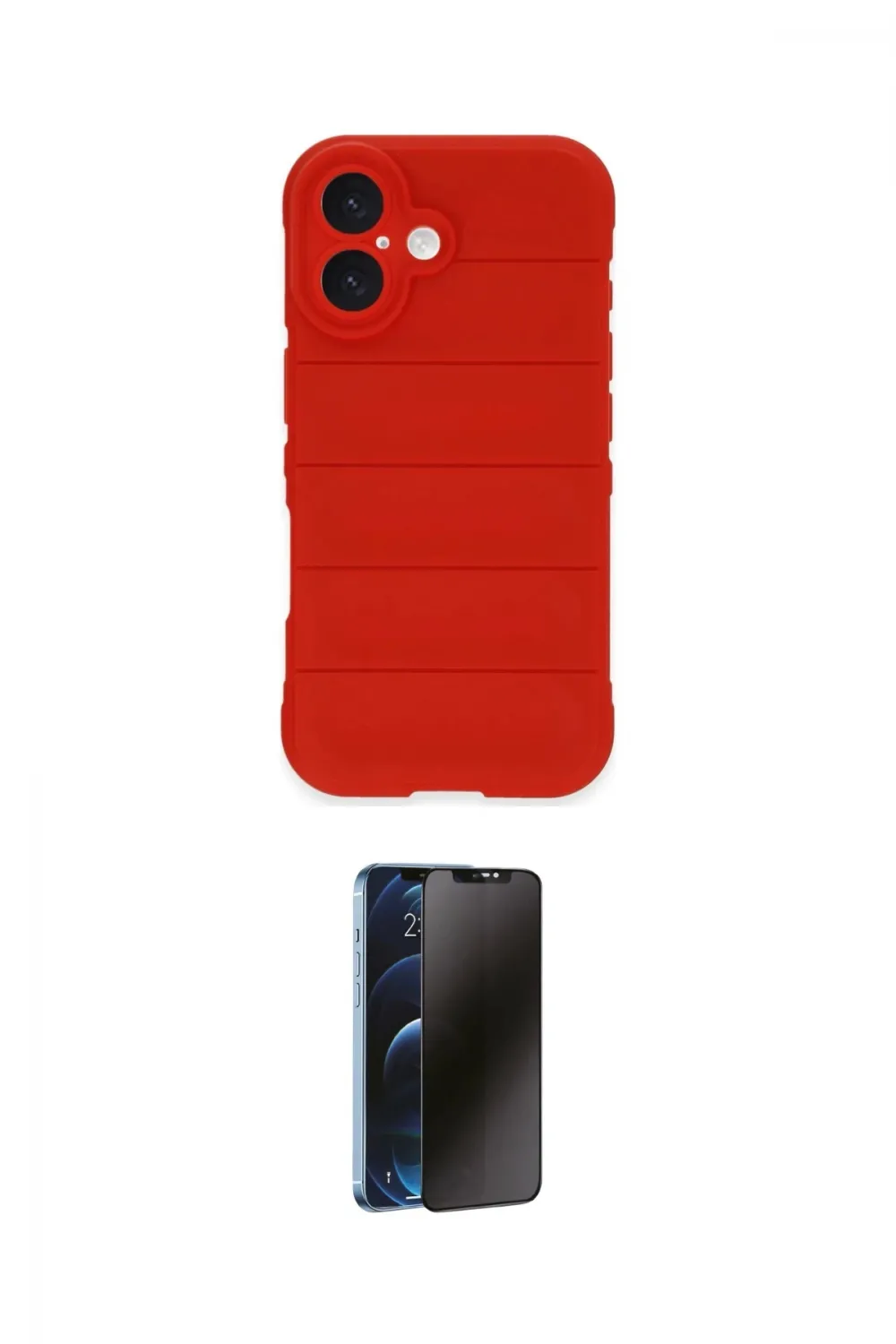 ieg™ iPhone 16 Kılıf Atlas Koleksiyonu - Siyah 3D Antistatik Hayalet Cam Ekran Koruyucu