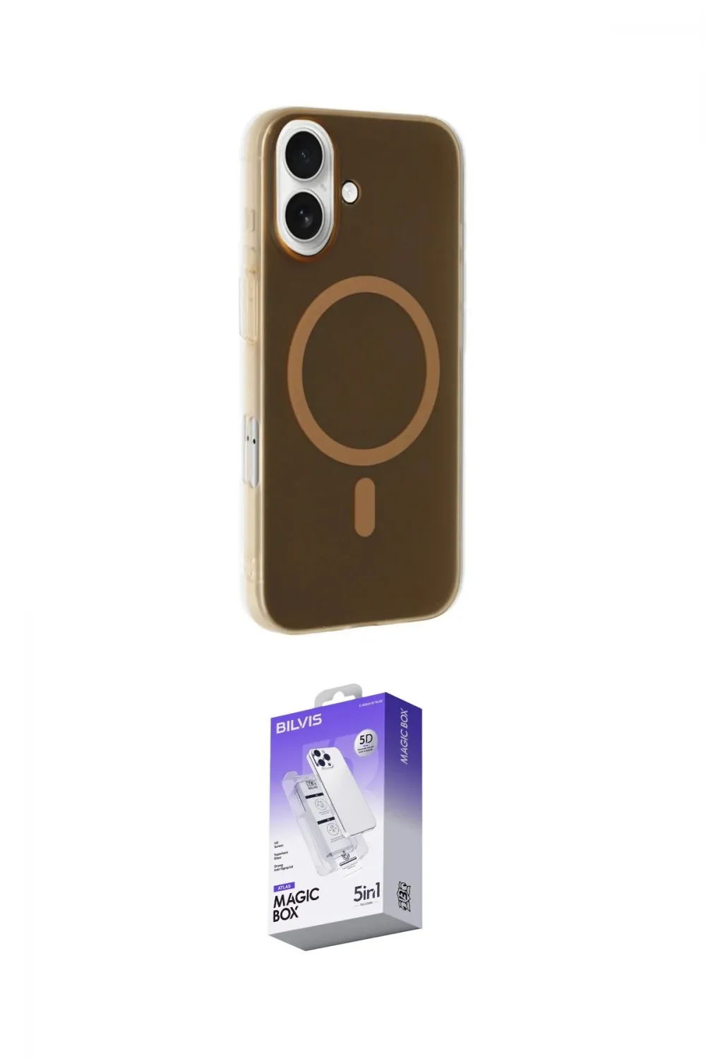 ieg™ iPhone 16 Kılıf Çekirdek Modern Prime - Siyah Bilvis 5in1 3D Magic Cam Ekran Koruyucu