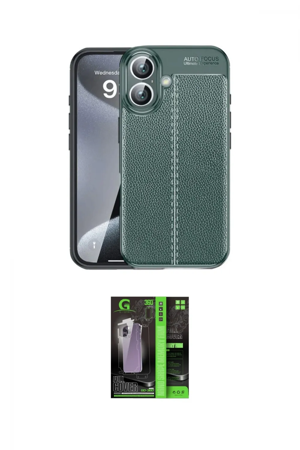 ieg™ iPhone 16 Kılıf Doruk Klasik Özel Seri - Şeffaf 360 Full Body Arka Koruyucu
