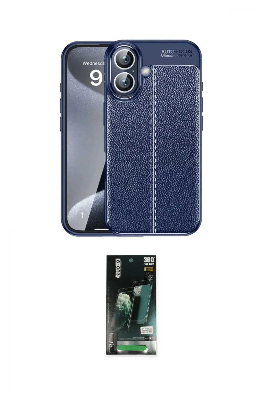 ieg™ iPhone 16 Kılıf Doruk Klasik Özel Seri - Siyah 360 Mat Full Body Arka Koruyucu