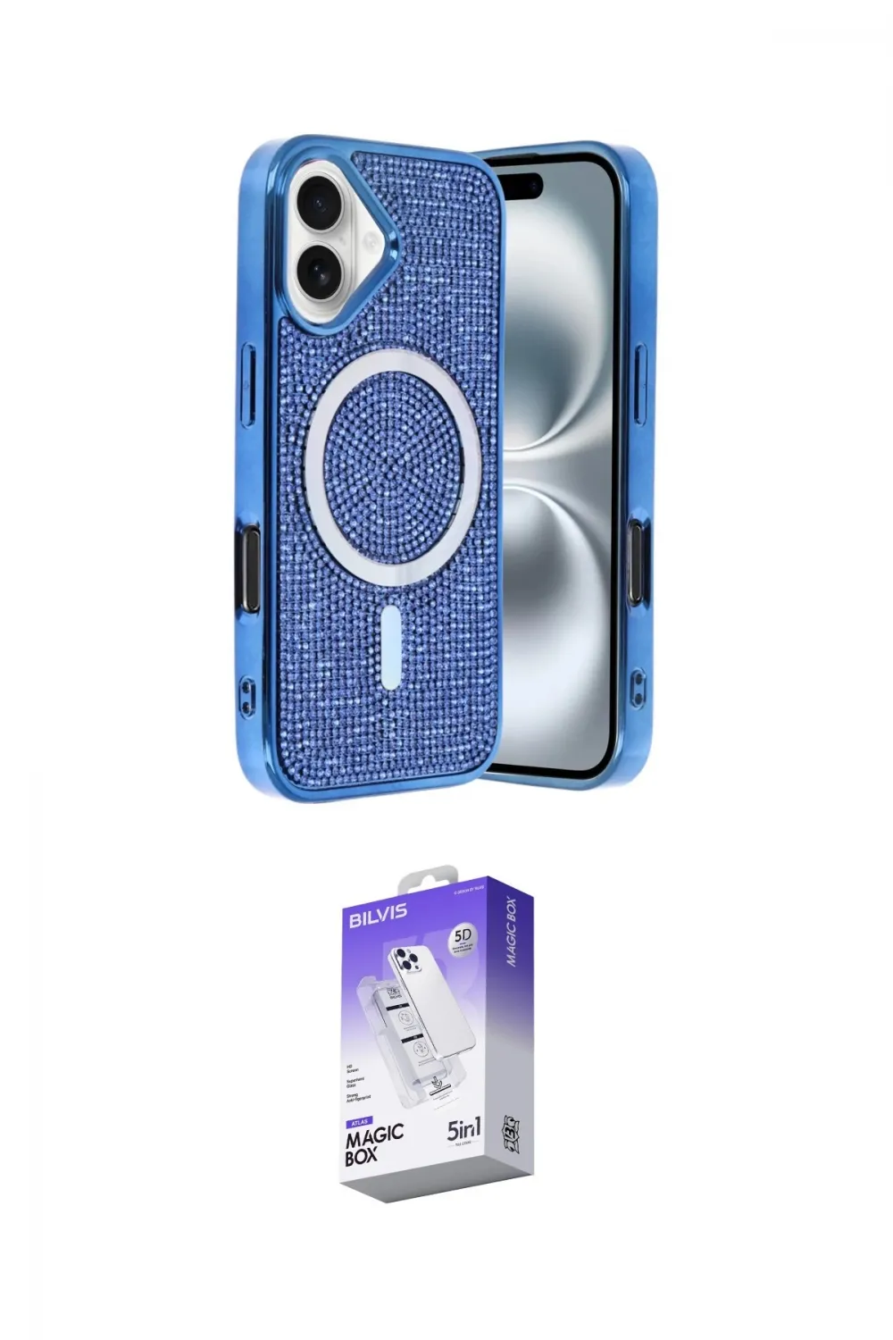 ieg™ iPhone 16 Kılıf Eksen Çizgi - Siyah Bilvis 5in1 3D Magic Cam Ekran Koruyucu