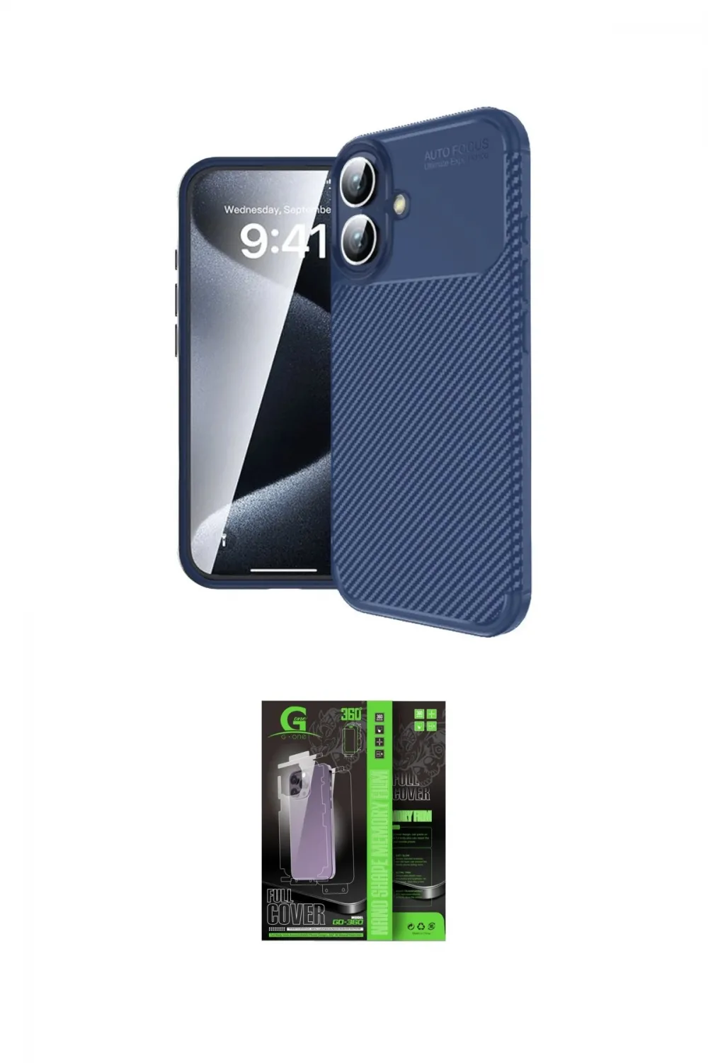 ieg™ iPhone 16 Kılıf Eksen Form Prime - Şeffaf 360 Full Body Arka Koruyucu