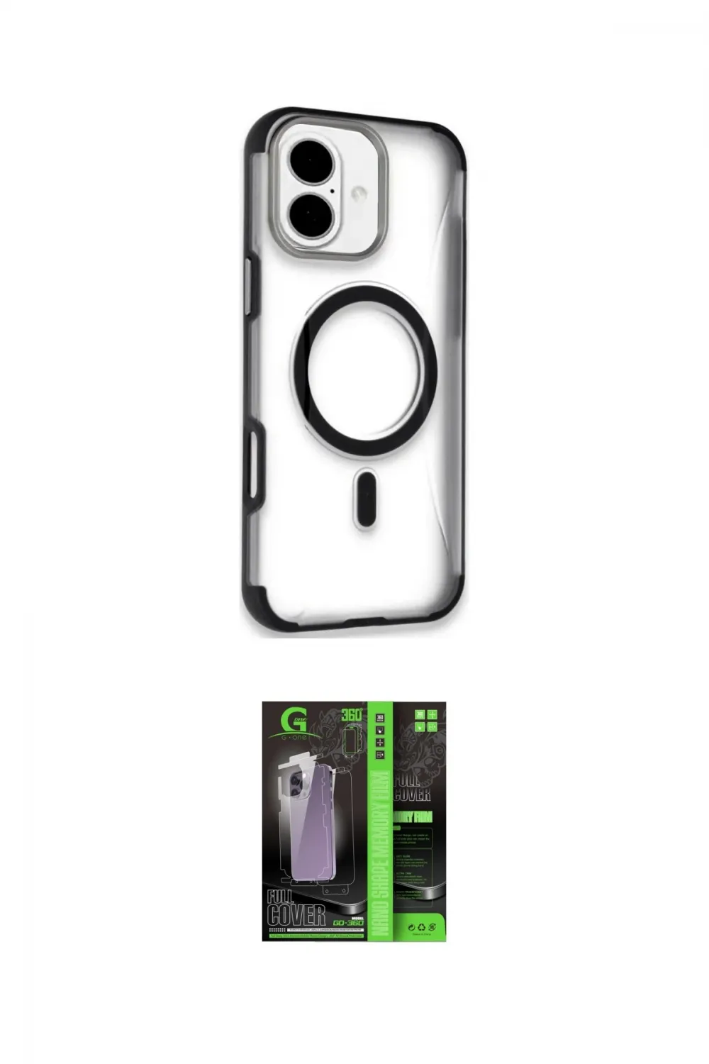 ieg™ iPhone 16 Kılıf Eksen Klasik Koleksiyonu - Şeffaf 360 Full Body Arka Koruyucu