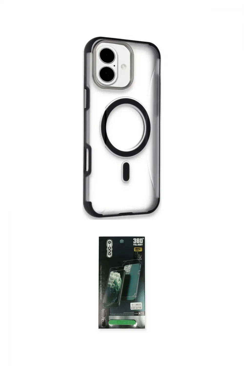 ieg™ iPhone 16 Kılıf Eksen Klasik Koleksiyonu - Siyah 360 Mat Full Body Arka Koruyucu