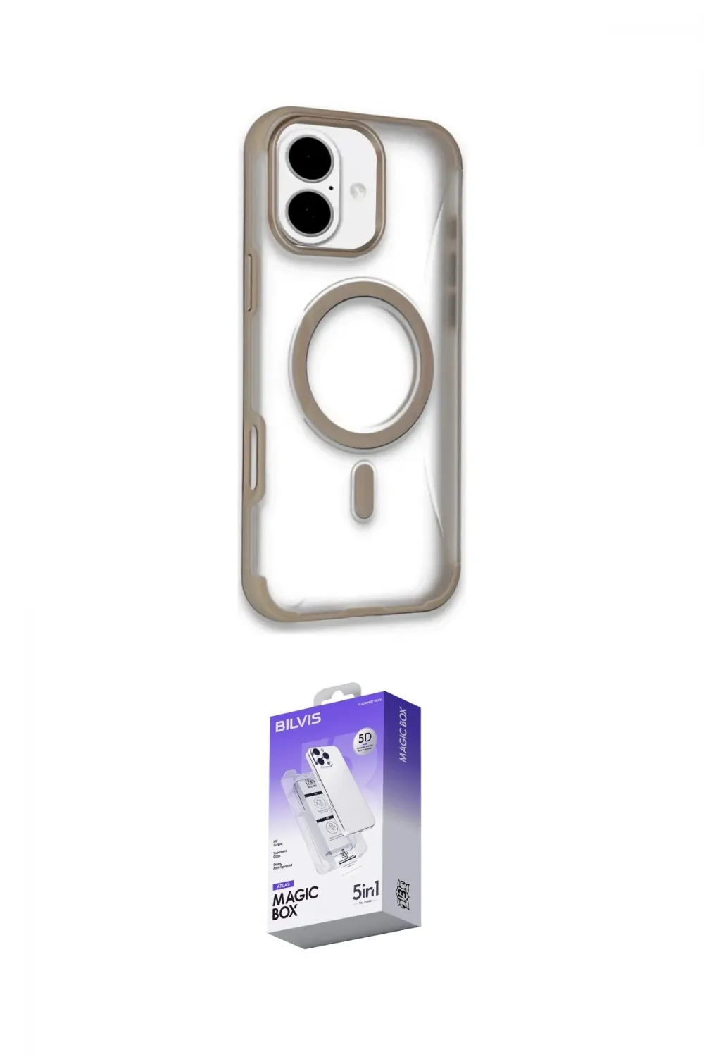 ieg™ iPhone 16 Kılıf Eksen Klasik Koleksiyonu - Siyah Bilvis 5in1 3D Magic Cam Ekran Koruyucu