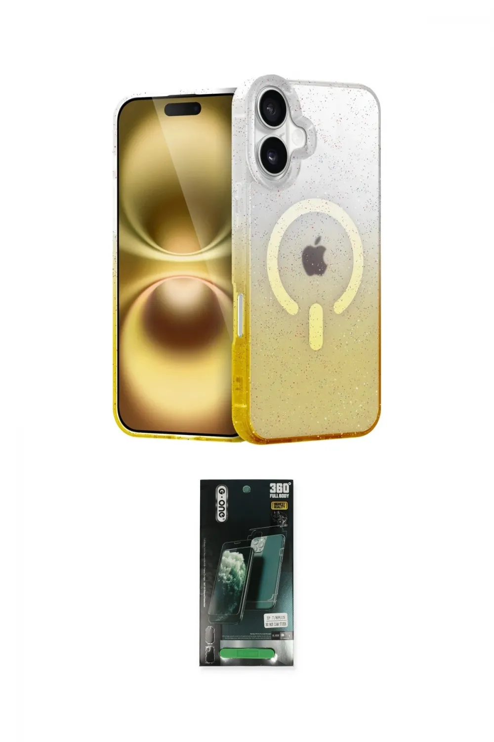 ieg™ iPhone 16 Kılıf Eksen Minimal Özel Seri - Siyah 360 Mat Full Body Arka Koruyucu