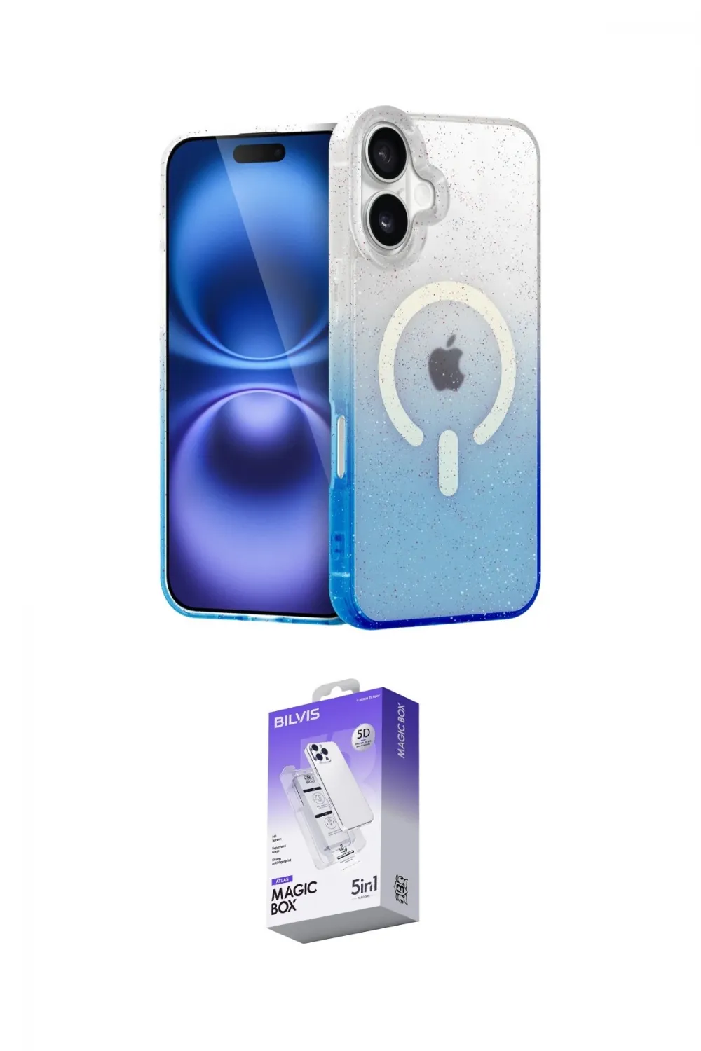 ieg™ iPhone 16 Kılıf Eksen Minimal Özel Seri - Siyah Bilvis 5in1 3D Magic Cam Ekran Koruyucu