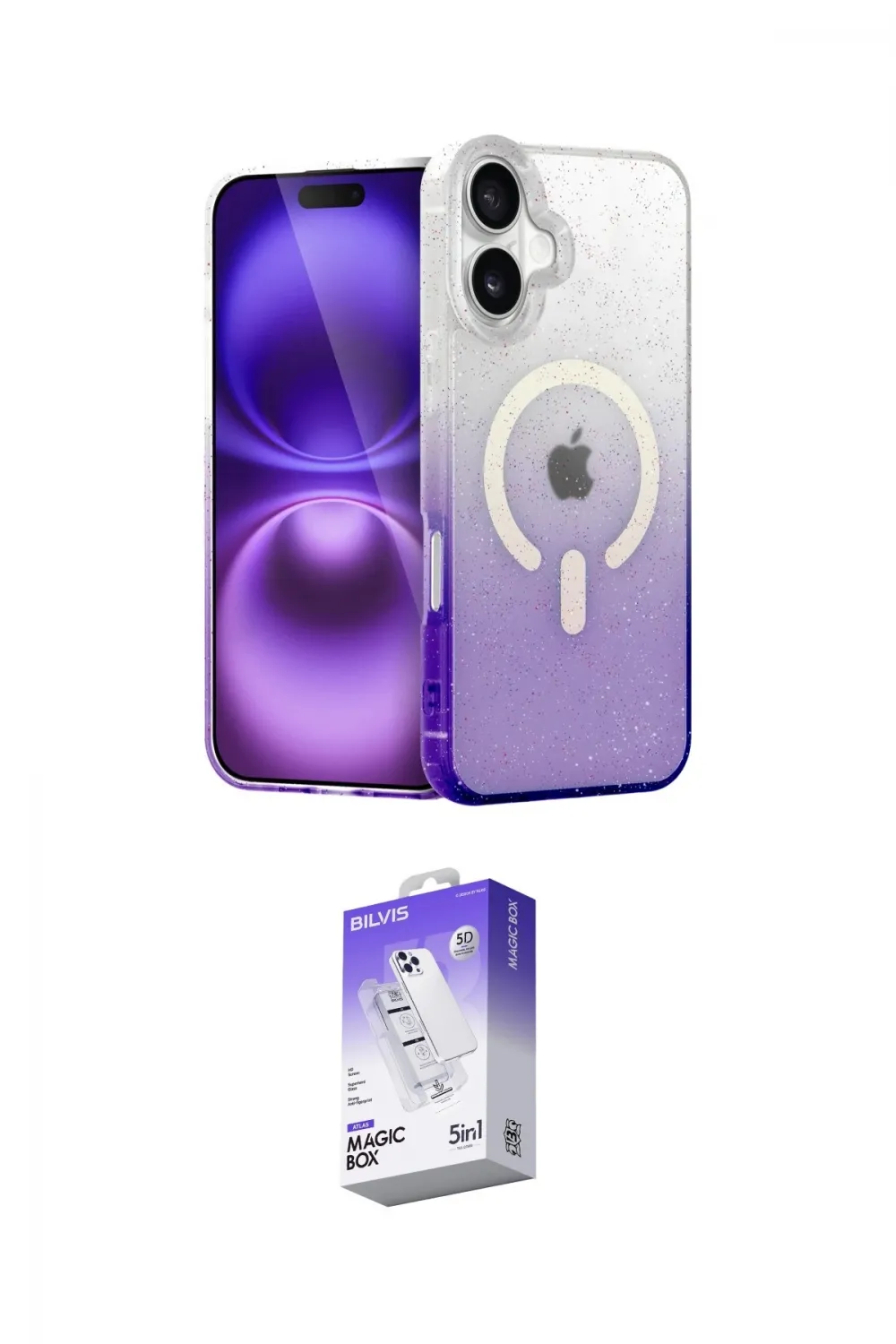 ieg™ iPhone 16 Kılıf Eksen Minimal Özel Seri - Siyah Bilvis 5in1 3D Magic Cam Ekran Koruyucu