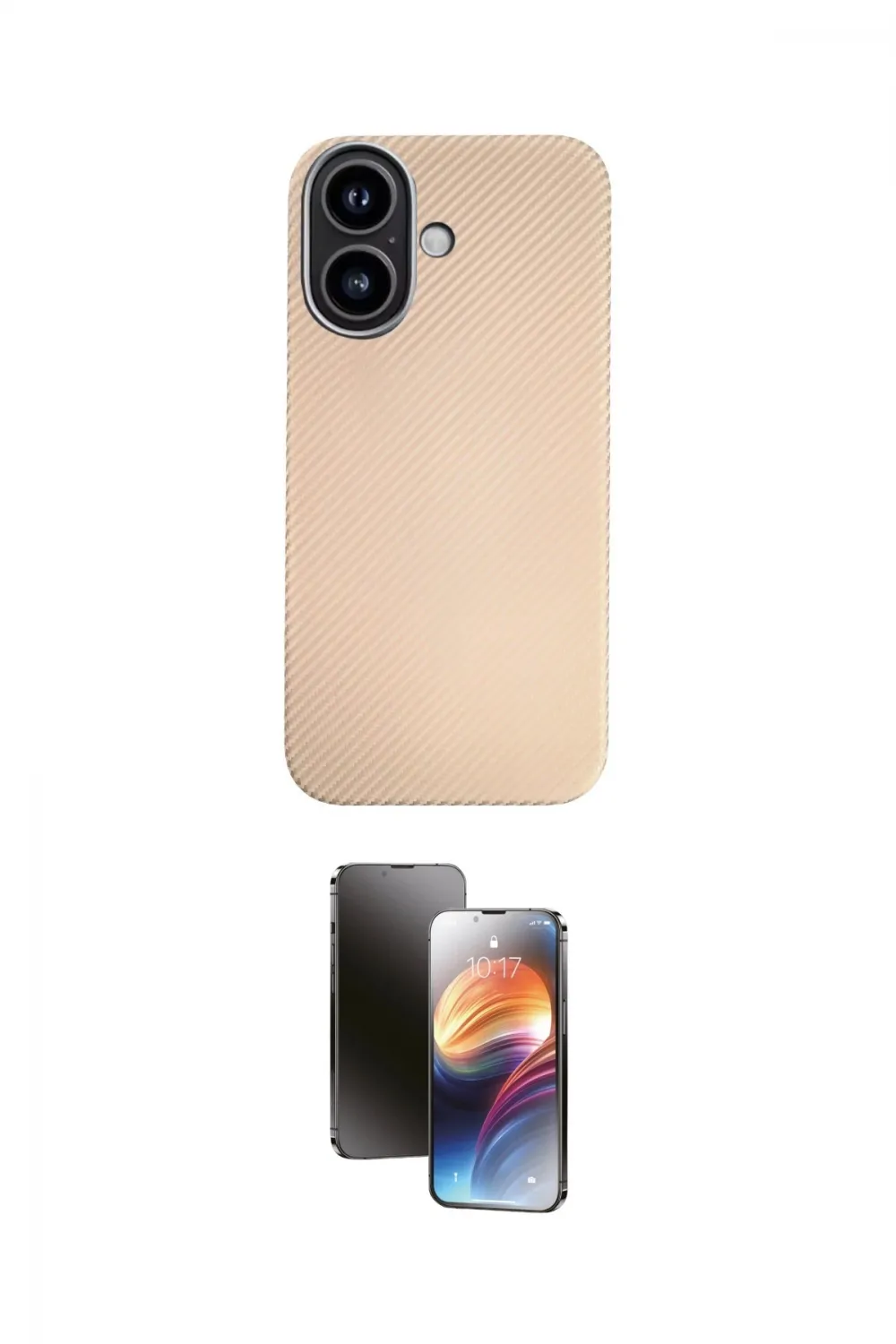 ieg™ iPhone 16 Kılıf Eksen Prime - Siyah 3D Antistatik Mat Seramik Nano Ekran Koruyucu
