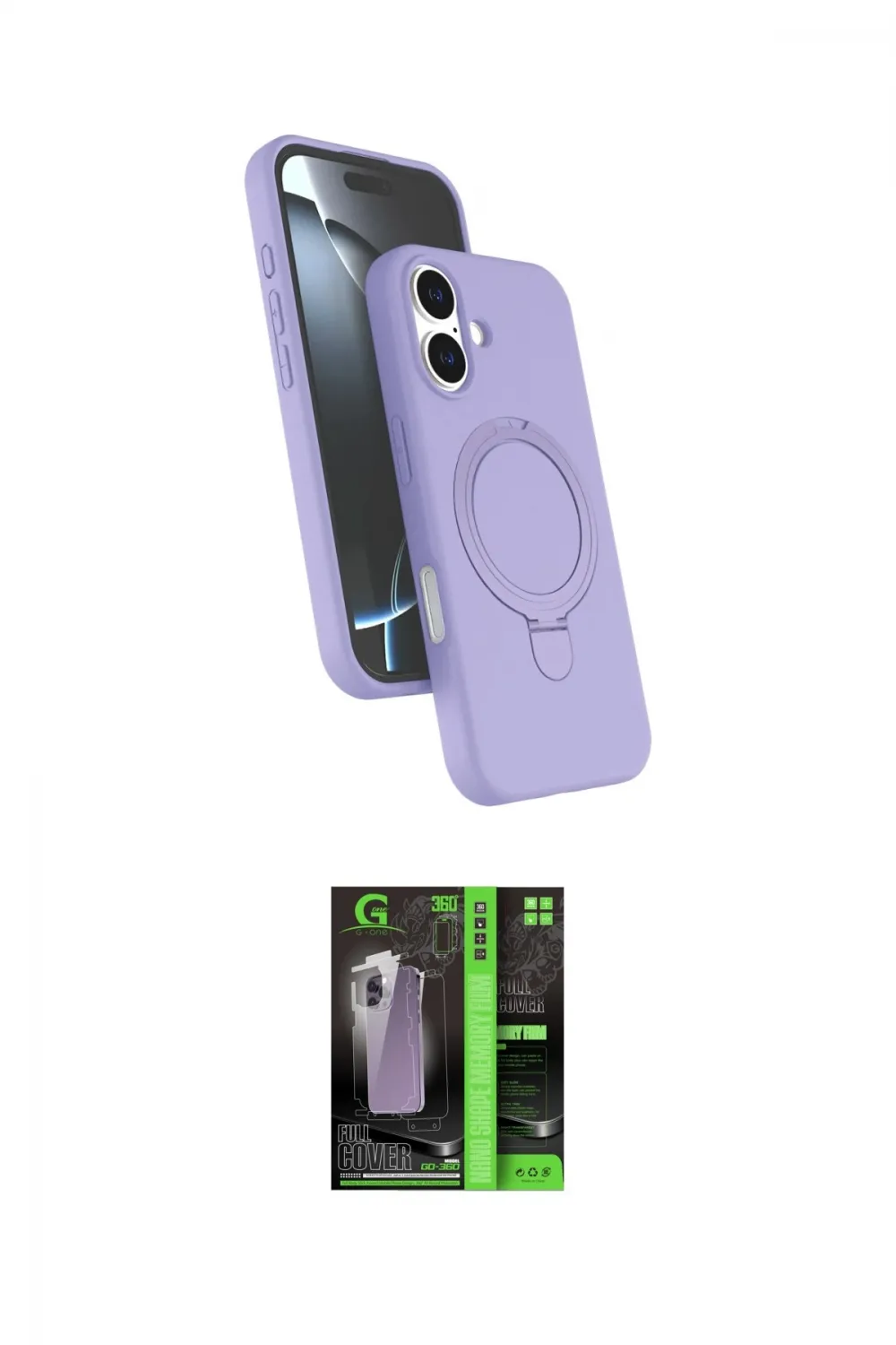 ieg™ iPhone 16 Kılıf İz Işık Koleksiyonu - Şeffaf 360 Full Body Arka Koruyucu