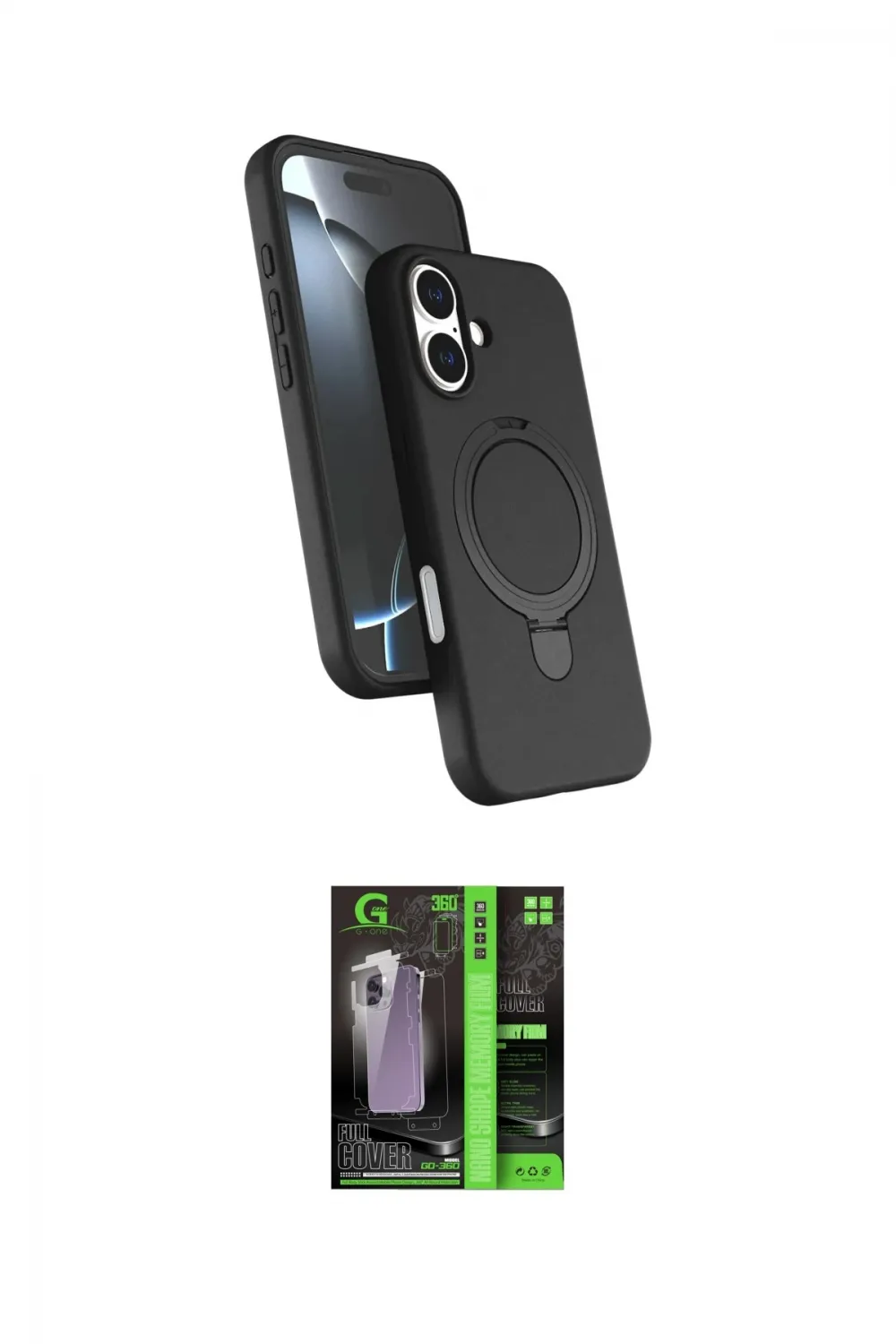 ieg™ iPhone 16 Kılıf İz Işık Koleksiyonu - Şeffaf 360 Full Body Arka Koruyucu