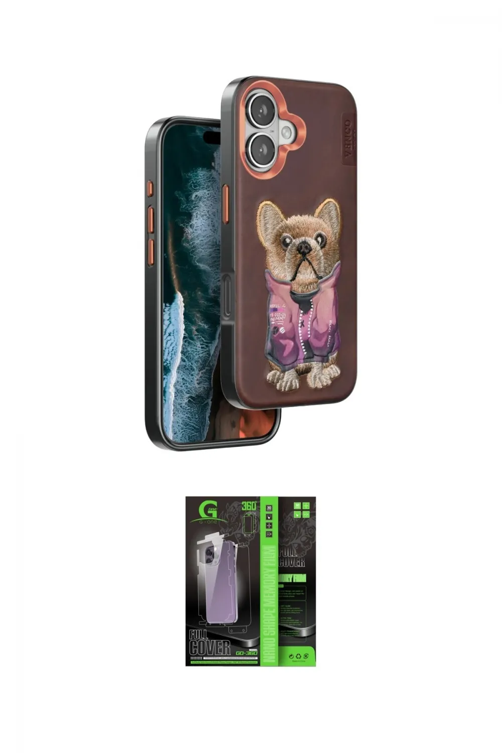 ieg™ iPhone 16 Kılıf İz Minimal Koleksiyonu - Şeffaf 360 Full Body Arka Koruyucu