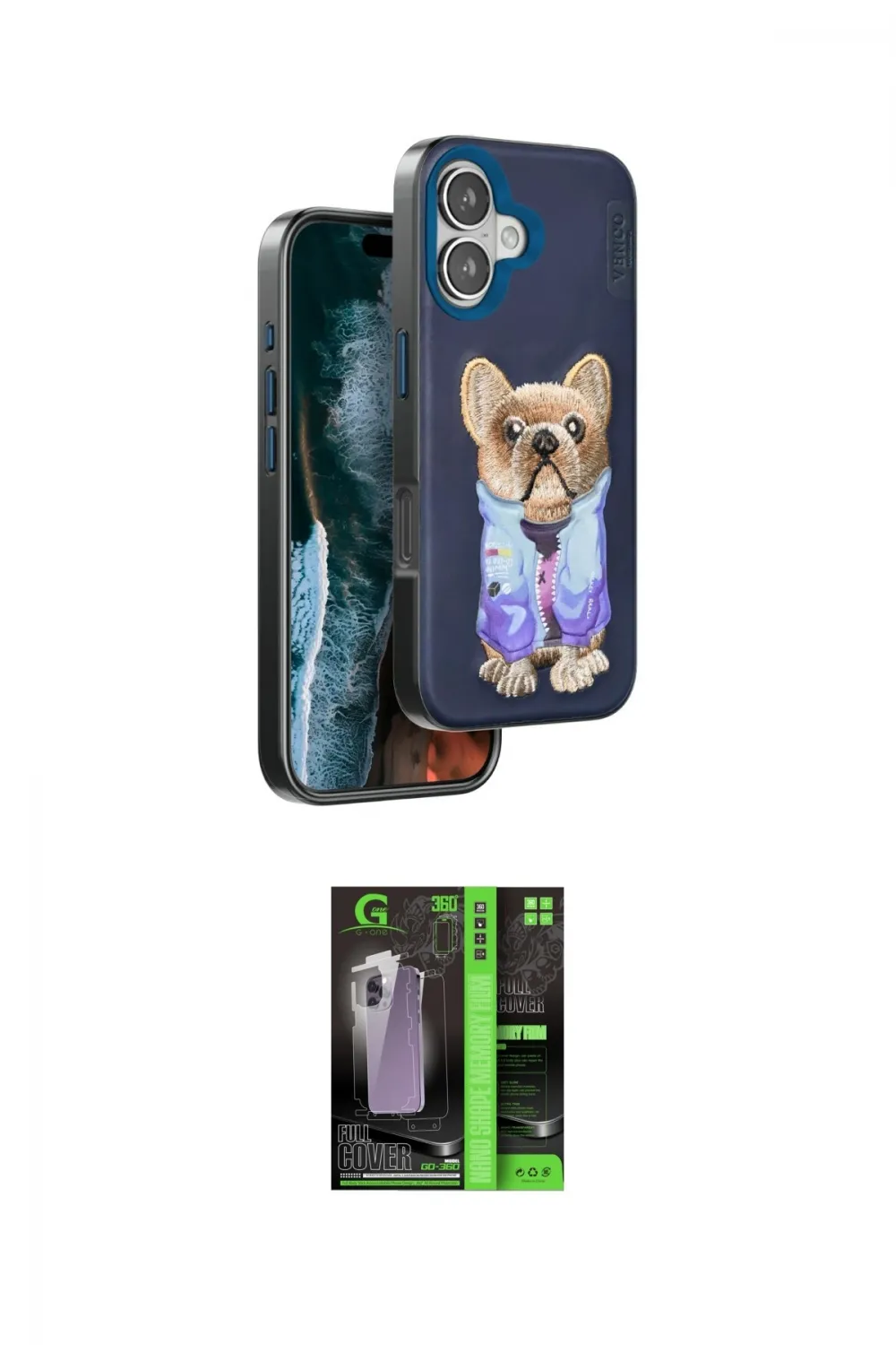ieg™ iPhone 16 Kılıf İz Minimal Koleksiyonu - Şeffaf 360 Full Body Arka Koruyucu