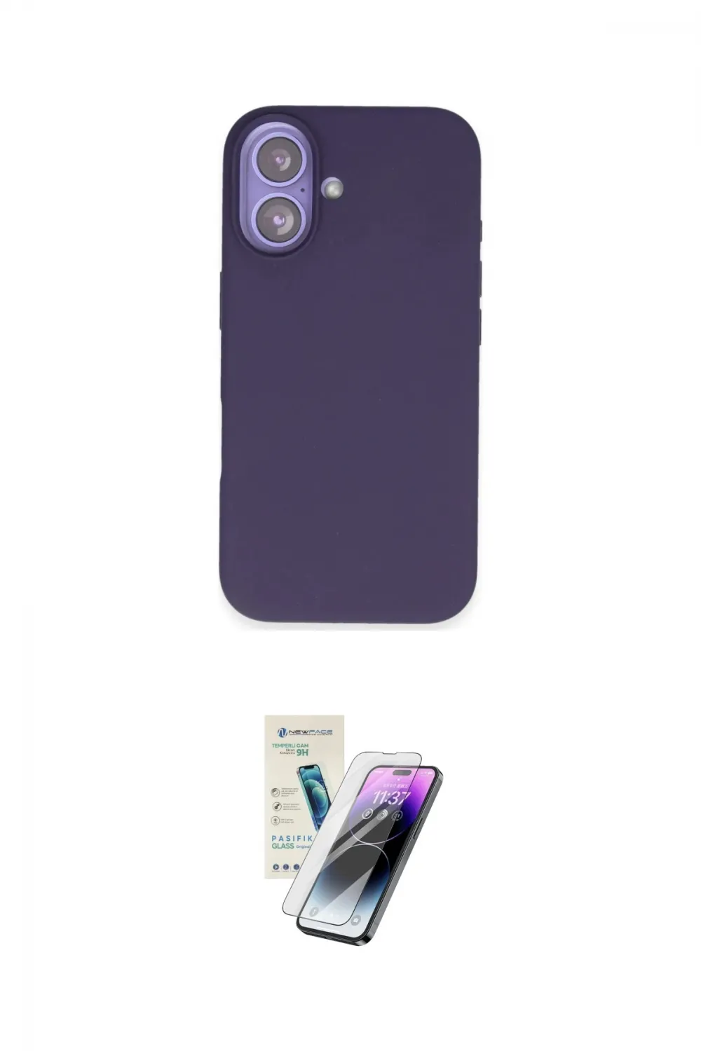 ieg™ iPhone 16 Kılıf Kıvılcım Çizgi Serisi - Şeffaf Pasifik Cam Ekran Koruyucu