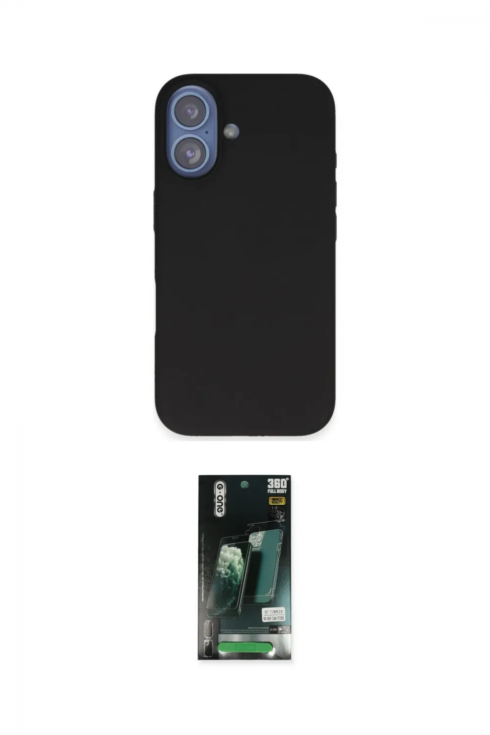 ieg™ iPhone 16 Kılıf Kıvılcım Çizgi Serisi - Siyah 360 Mat Full Body Arka Koruyucu