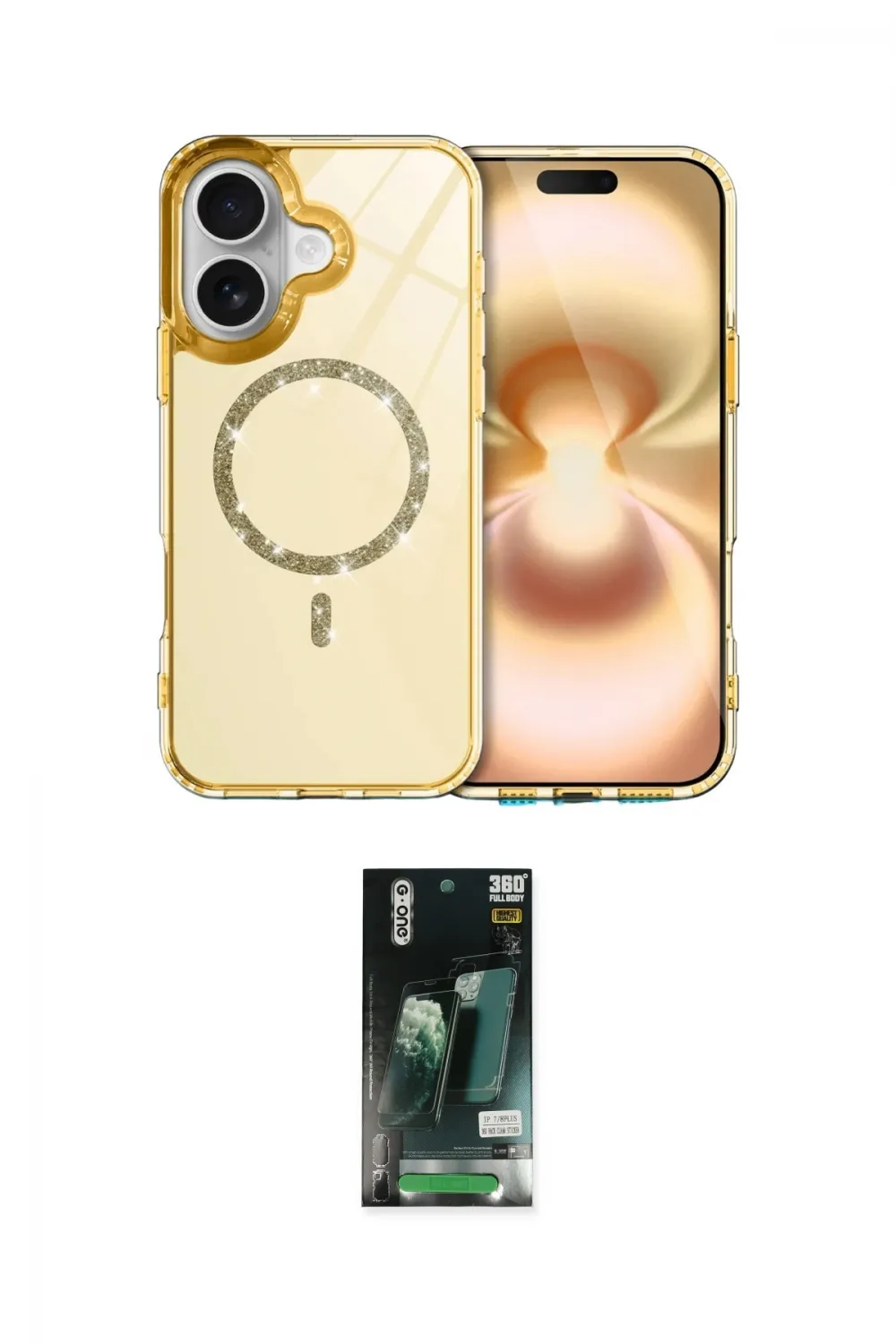 ieg™ iPhone 16 Kılıf Kıvılcım Form Prime - Siyah 360 Mat Full Body Arka Koruyucu