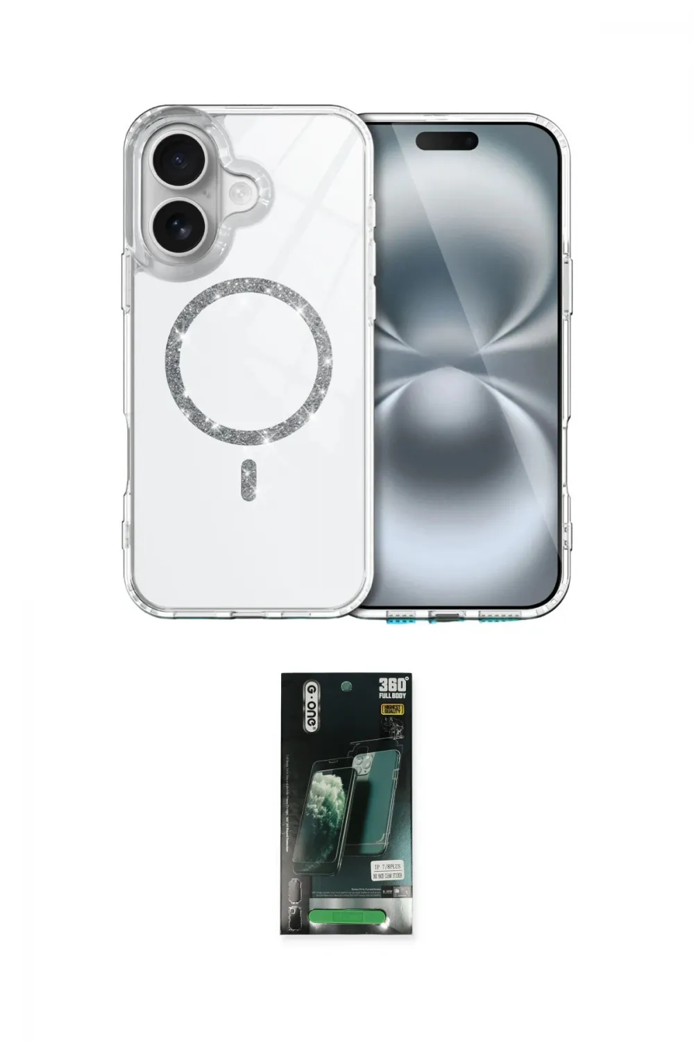 ieg™ iPhone 16 Kılıf Kıvılcım Form Prime - Siyah 360 Mat Full Body Arka Koruyucu