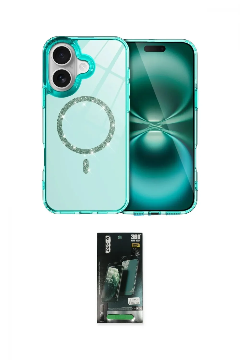 ieg™ iPhone 16 Kılıf Kıvılcım Form Prime - Siyah 360 Mat Full Body Arka Koruyucu