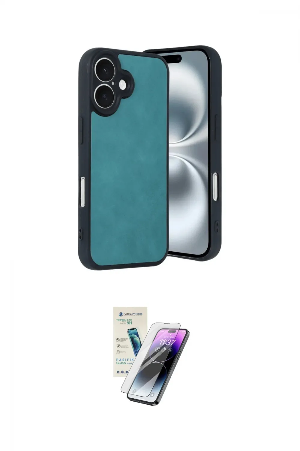 ieg™ iPhone 16 Kılıf Kıvılcım Işık Serisi - Şeffaf Pasifik Cam Ekran Koruyucu