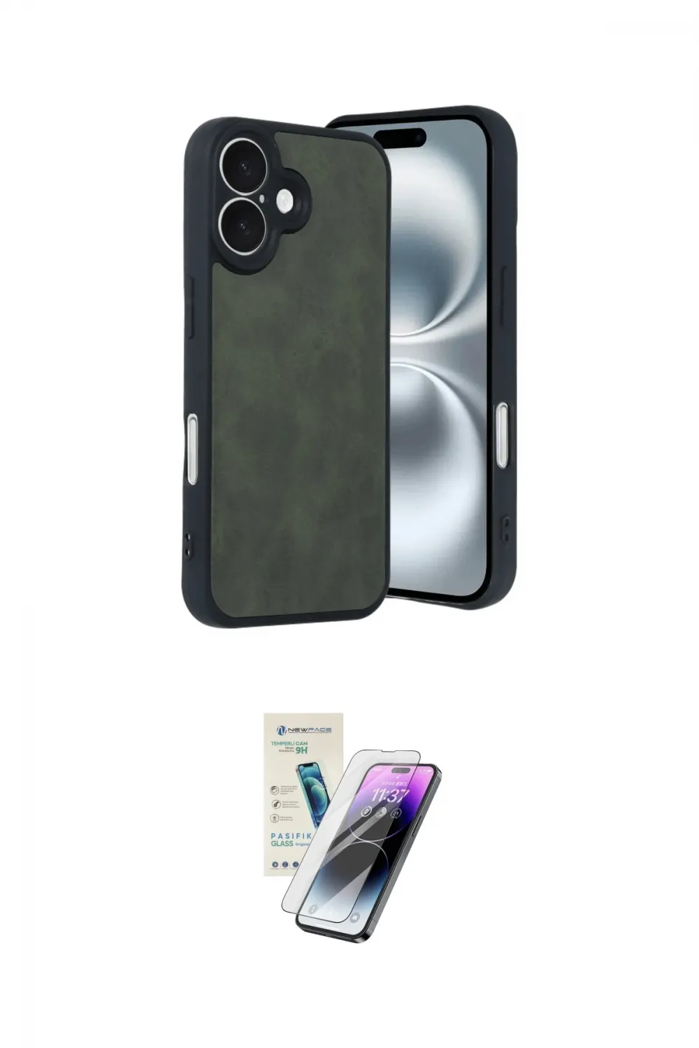 ieg™ iPhone 16 Kılıf Kıvılcım Işık Serisi - Şeffaf Pasifik Cam Ekran Koruyucu