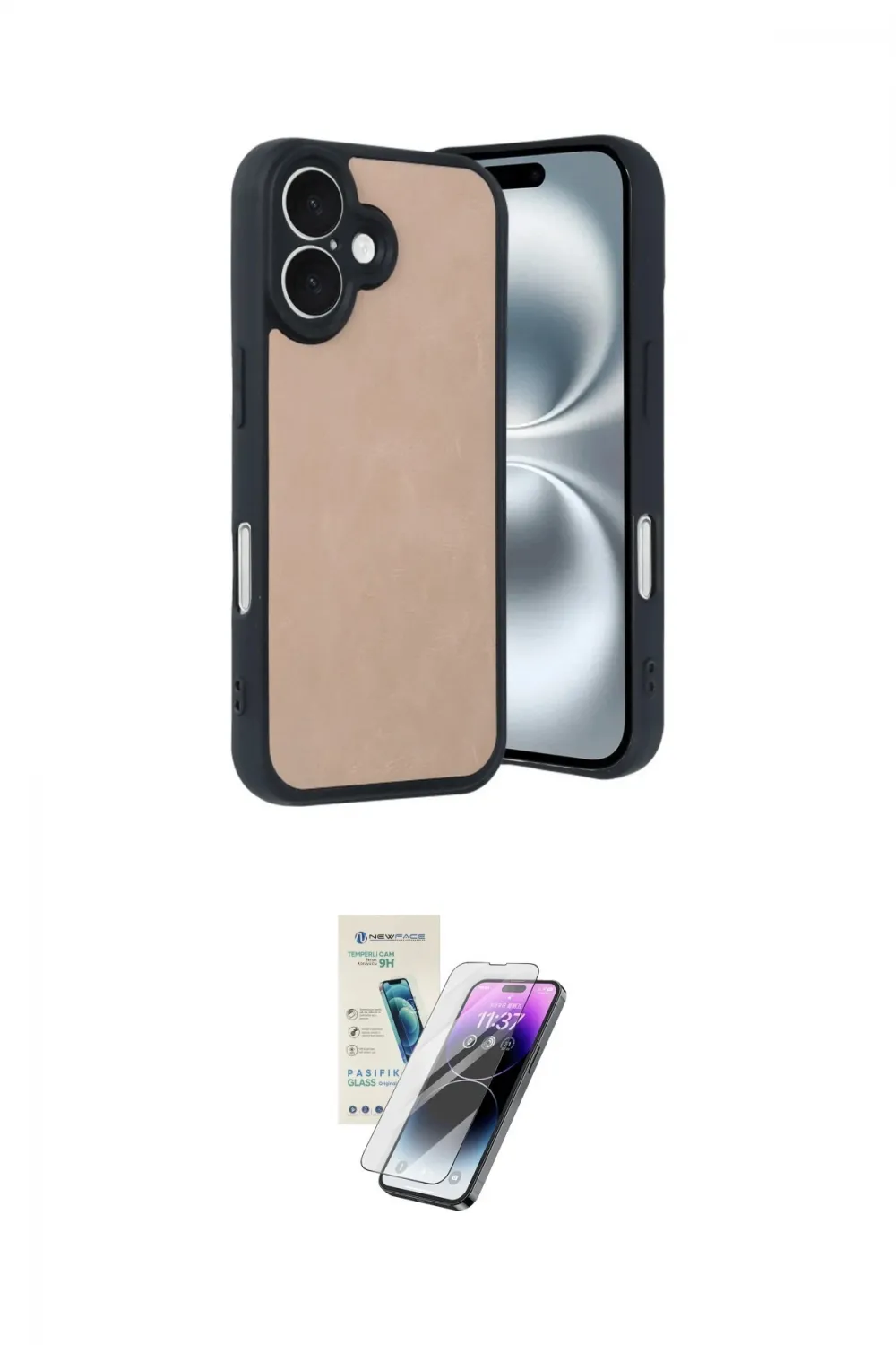 ieg™ iPhone 16 Kılıf Kıvılcım Işık Serisi - Şeffaf Pasifik Cam Ekran Koruyucu