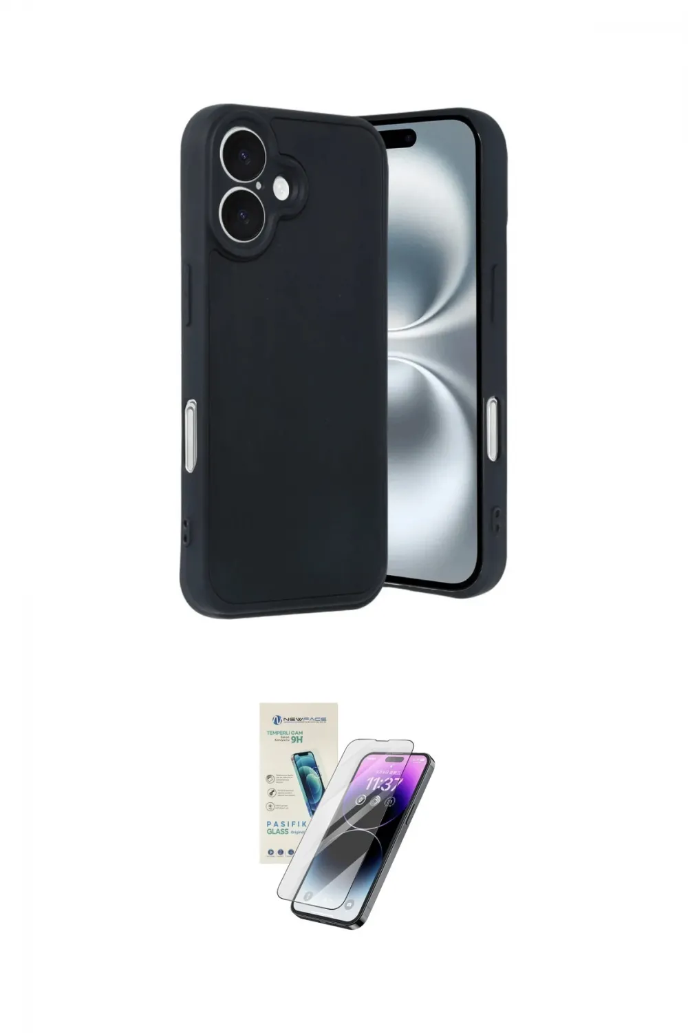 ieg™ iPhone 16 Kılıf Kıvılcım Işık Serisi - Şeffaf Pasifik Cam Ekran Koruyucu
