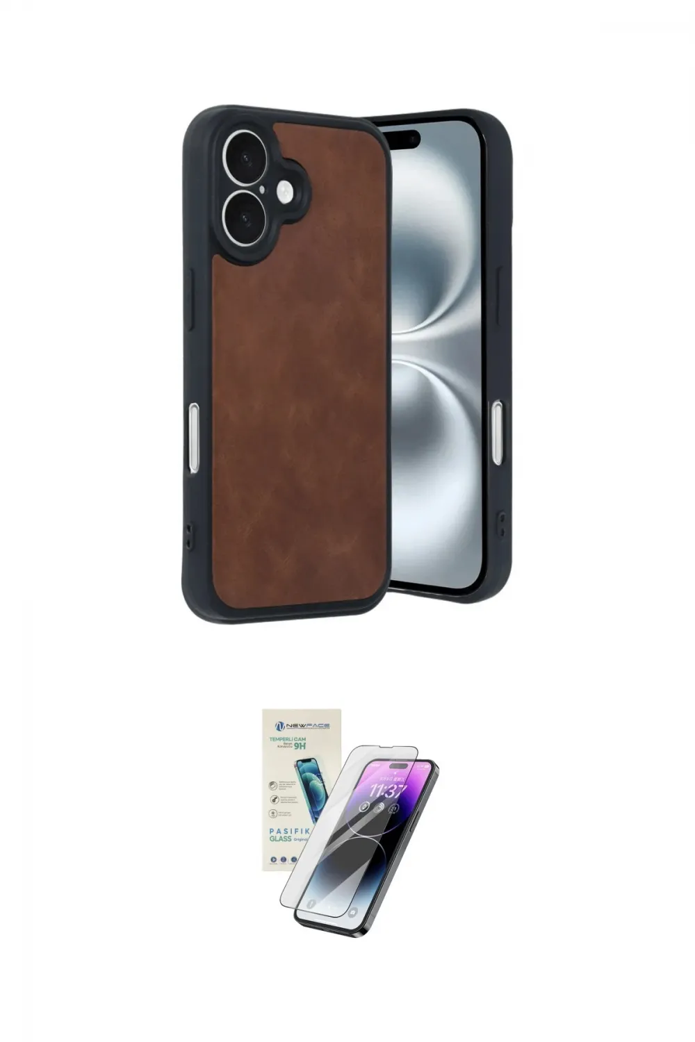 ieg™ iPhone 16 Kılıf Kıvılcım Işık Serisi - Şeffaf Pasifik Cam Ekran Koruyucu