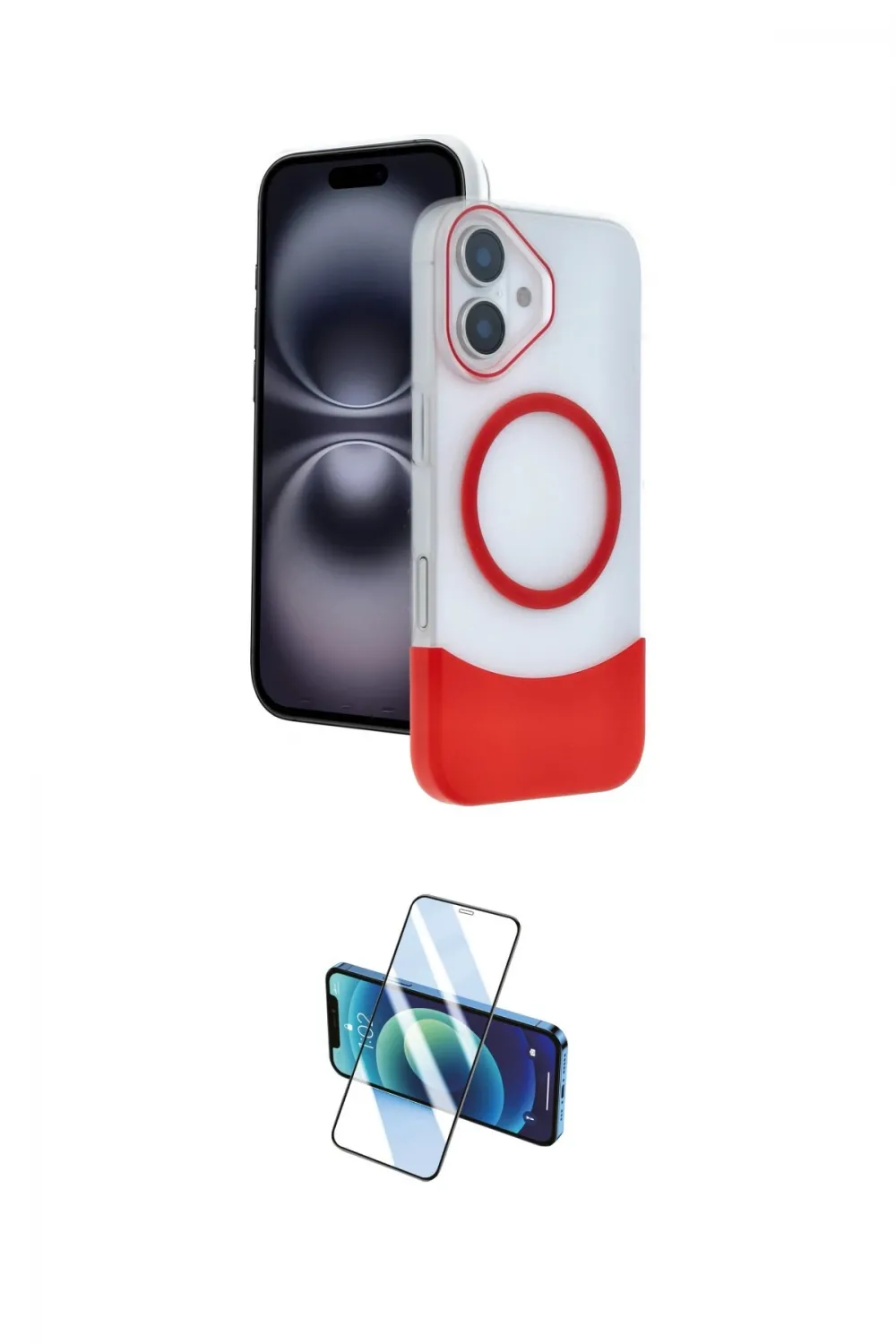 ieg™ iPhone 16 Kılıf Kozmos Form Özel Seri - Siyah 3D Antistatik Seramik Nano Ekran Koruyucu