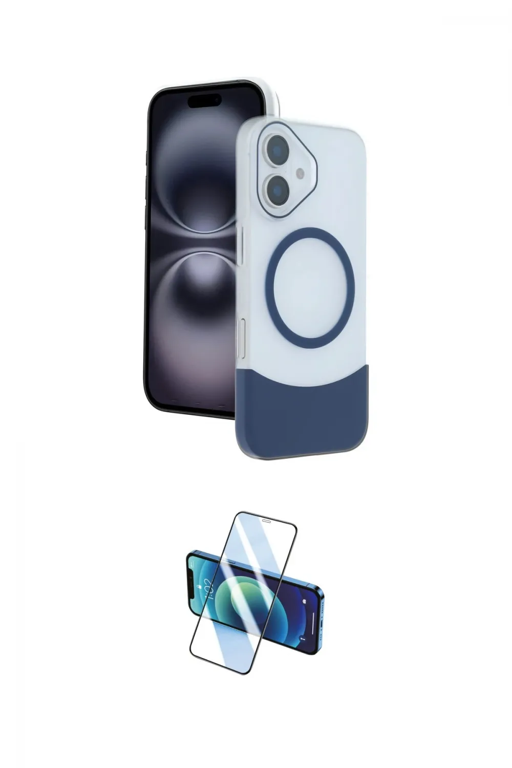 ieg™ iPhone 16 Kılıf Kozmos Form Özel Seri - Siyah 3D Antistatik Seramik Nano Ekran Koruyucu