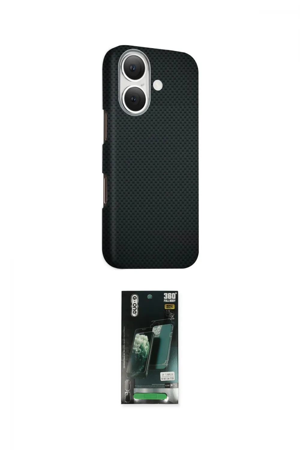 ieg™ iPhone 16 Kılıf Kozmos Klasik Prime - Siyah 360 Mat Full Body Arka Koruyucu