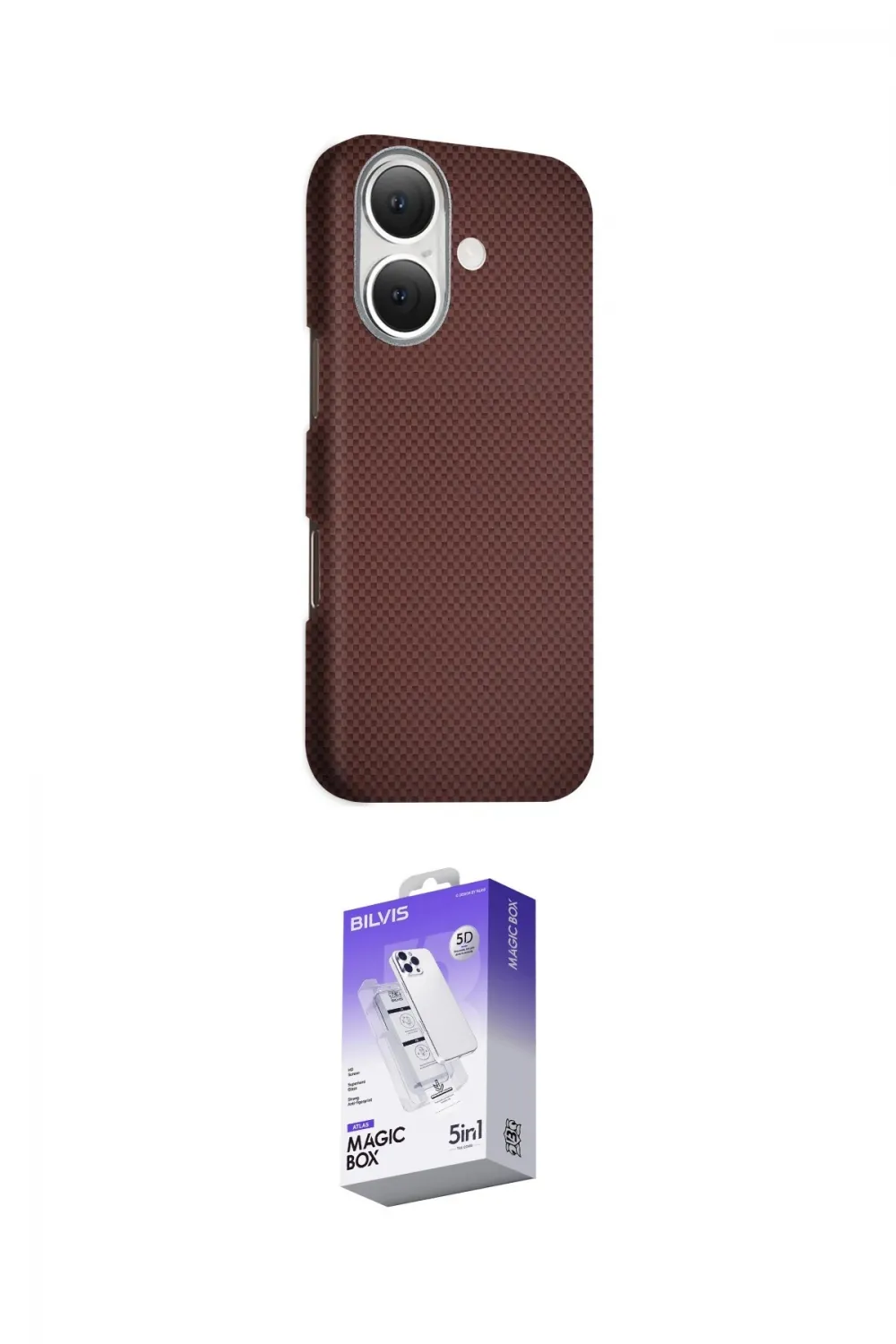 ieg™ iPhone 16 Kılıf Kozmos Klasik Prime - Siyah Bilvis 5in1 3D Magic Cam Ekran Koruyucu