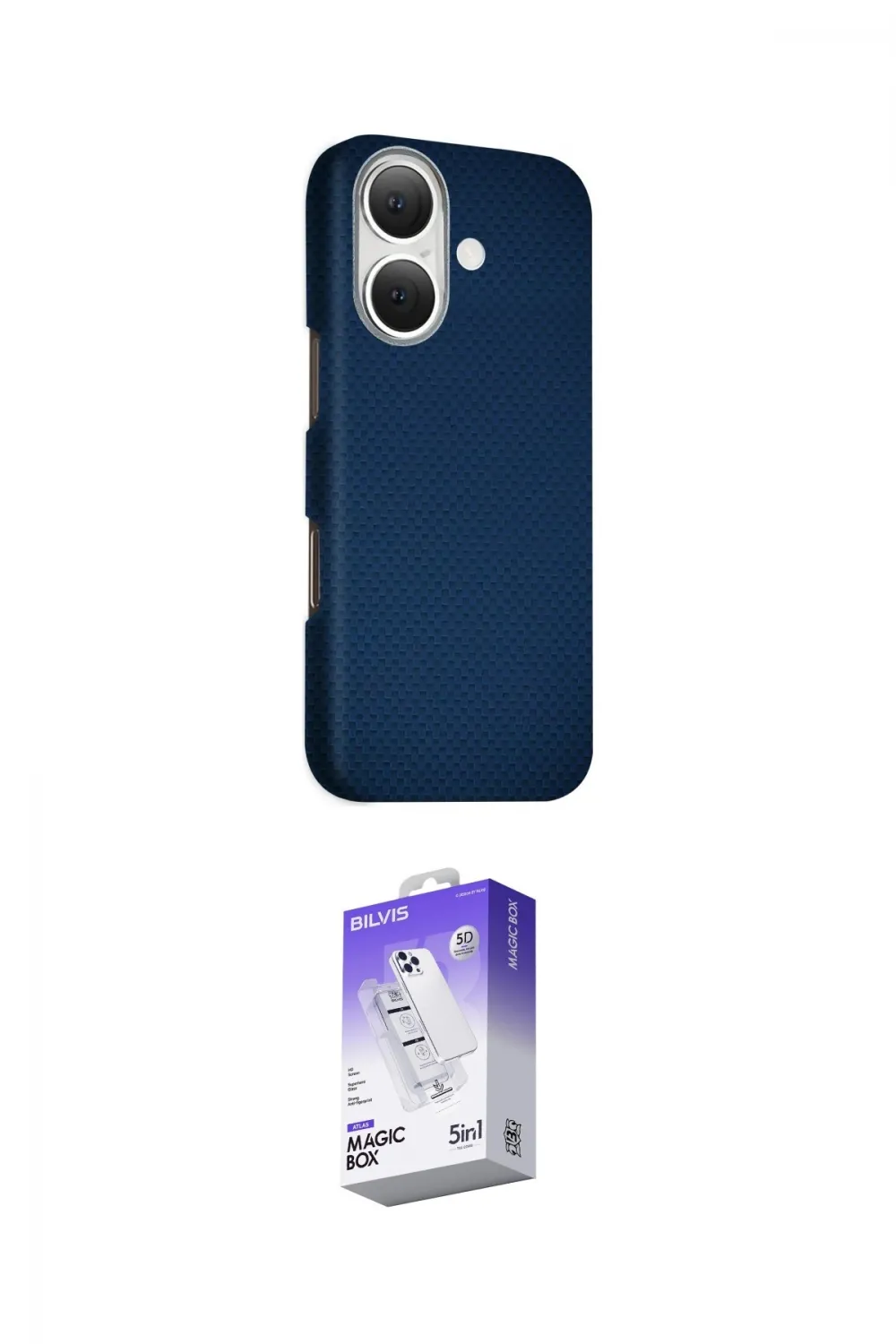 ieg™ iPhone 16 Kılıf Kozmos Klasik Prime - Siyah Bilvis 5in1 3D Magic Cam Ekran Koruyucu