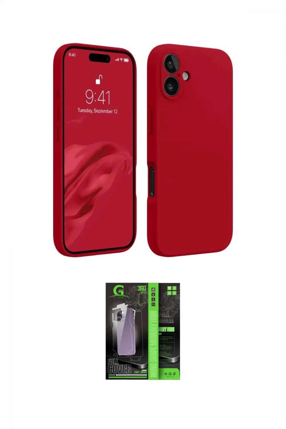 ieg™ iPhone 16 Kılıf Kozmos Yansıma Özel Seri - Şeffaf 360 Full Body Arka Koruyucu