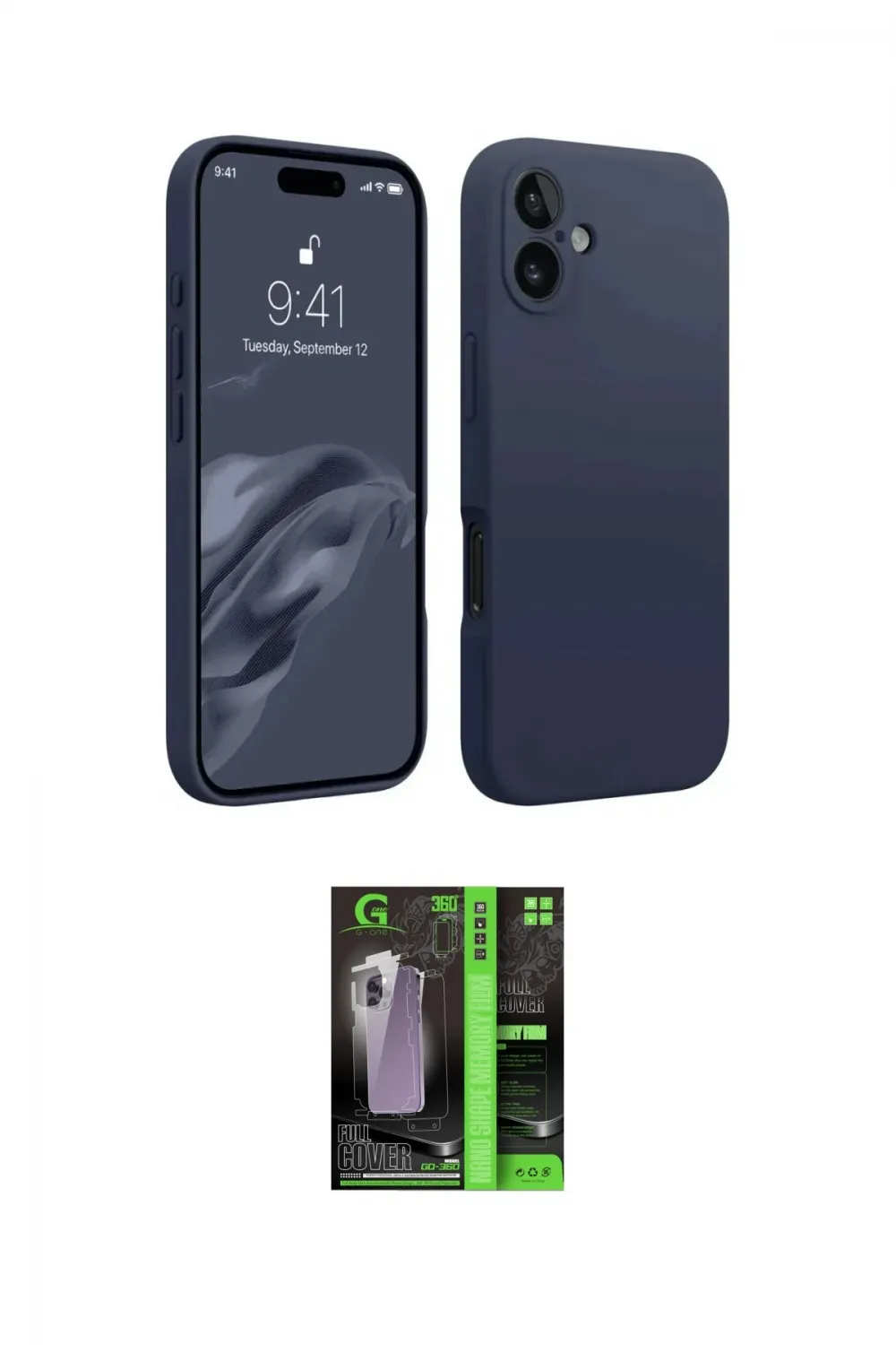 ieg™ iPhone 16 Kılıf Kozmos Yansıma Özel Seri - Şeffaf 360 Full Body Arka Koruyucu