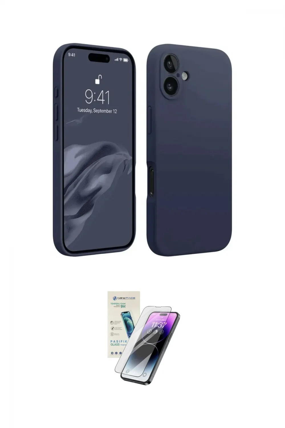 ieg™ iPhone 16 Kılıf Kozmos Yansıma Özel Seri - Şeffaf Pasifik Cam Ekran Koruyucu