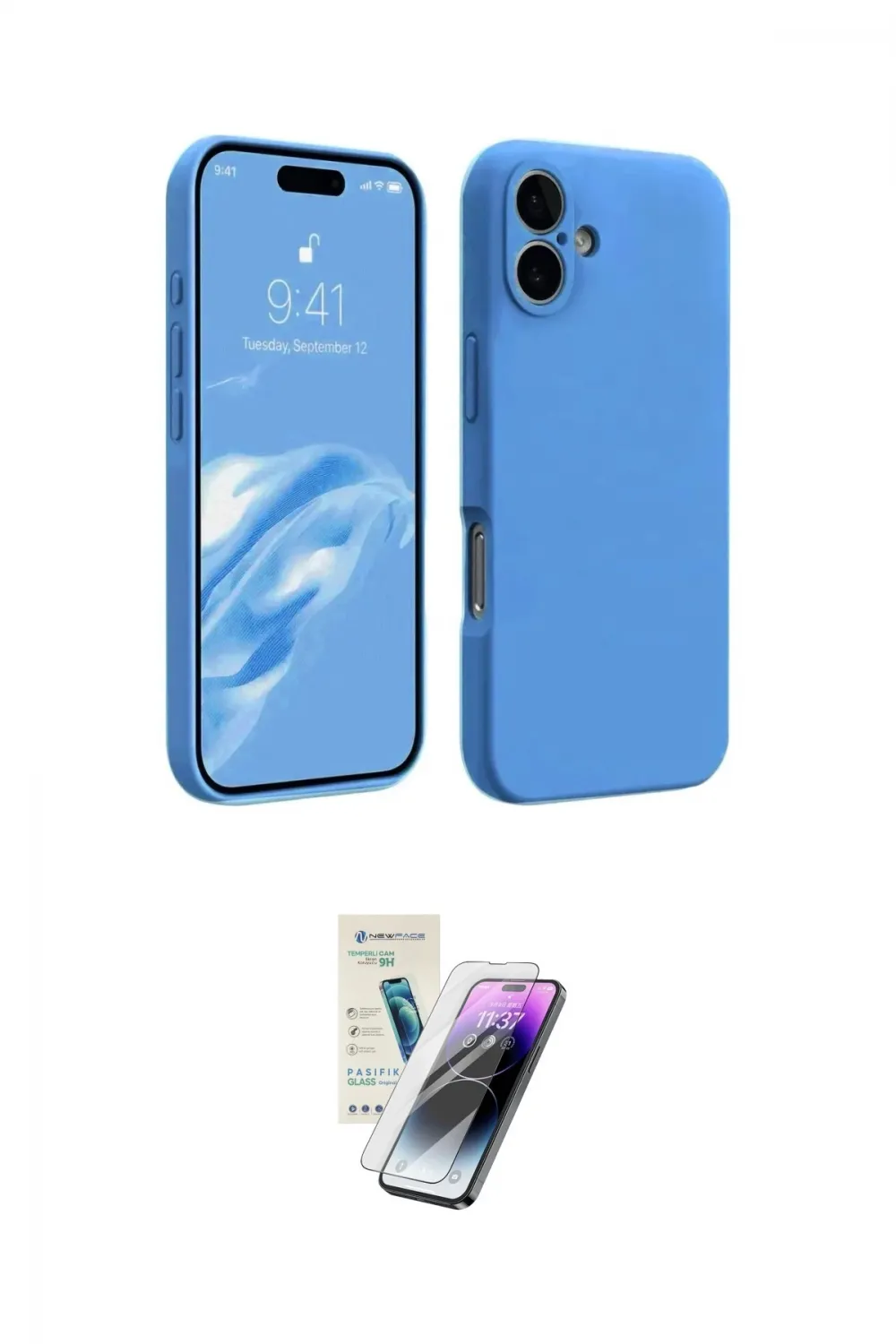 ieg™ iPhone 16 Kılıf Kozmos Yansıma Özel Seri - Şeffaf Pasifik Cam Ekran Koruyucu