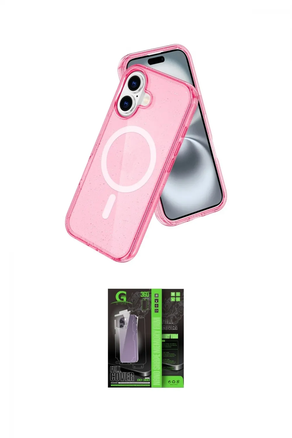 ieg™ iPhone 16 Kılıf Nova Asil Prime - Şeffaf 360 Full Body Arka Koruyucu