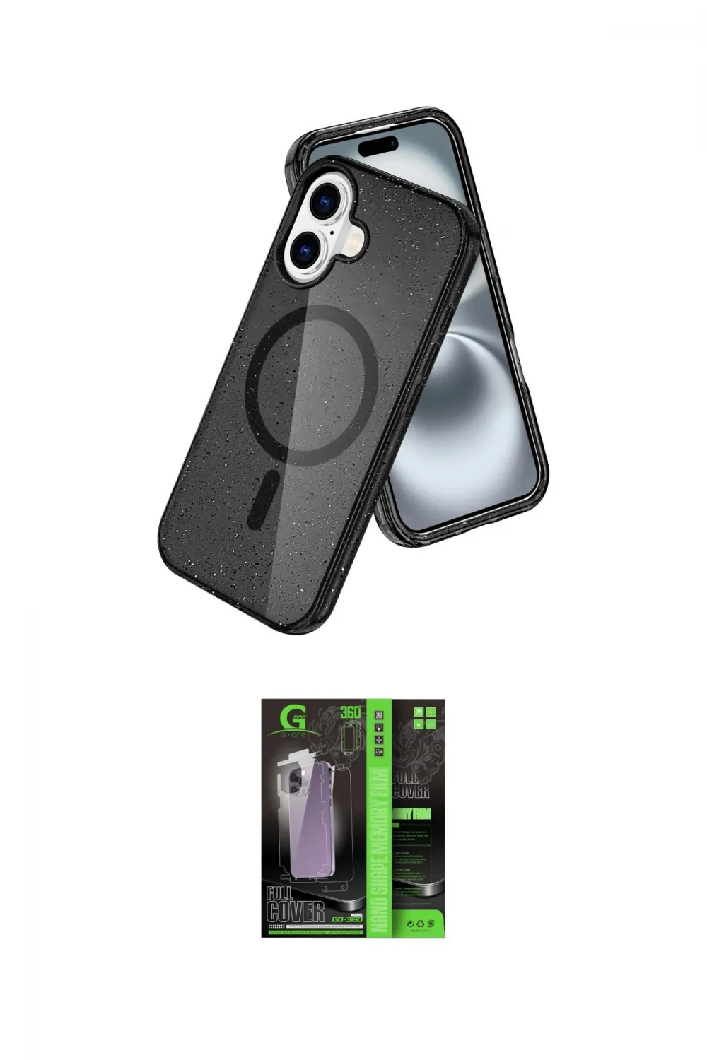 ieg™ iPhone 16 Kılıf Nova Asil Prime - Şeffaf 360 Full Body Arka Koruyucu