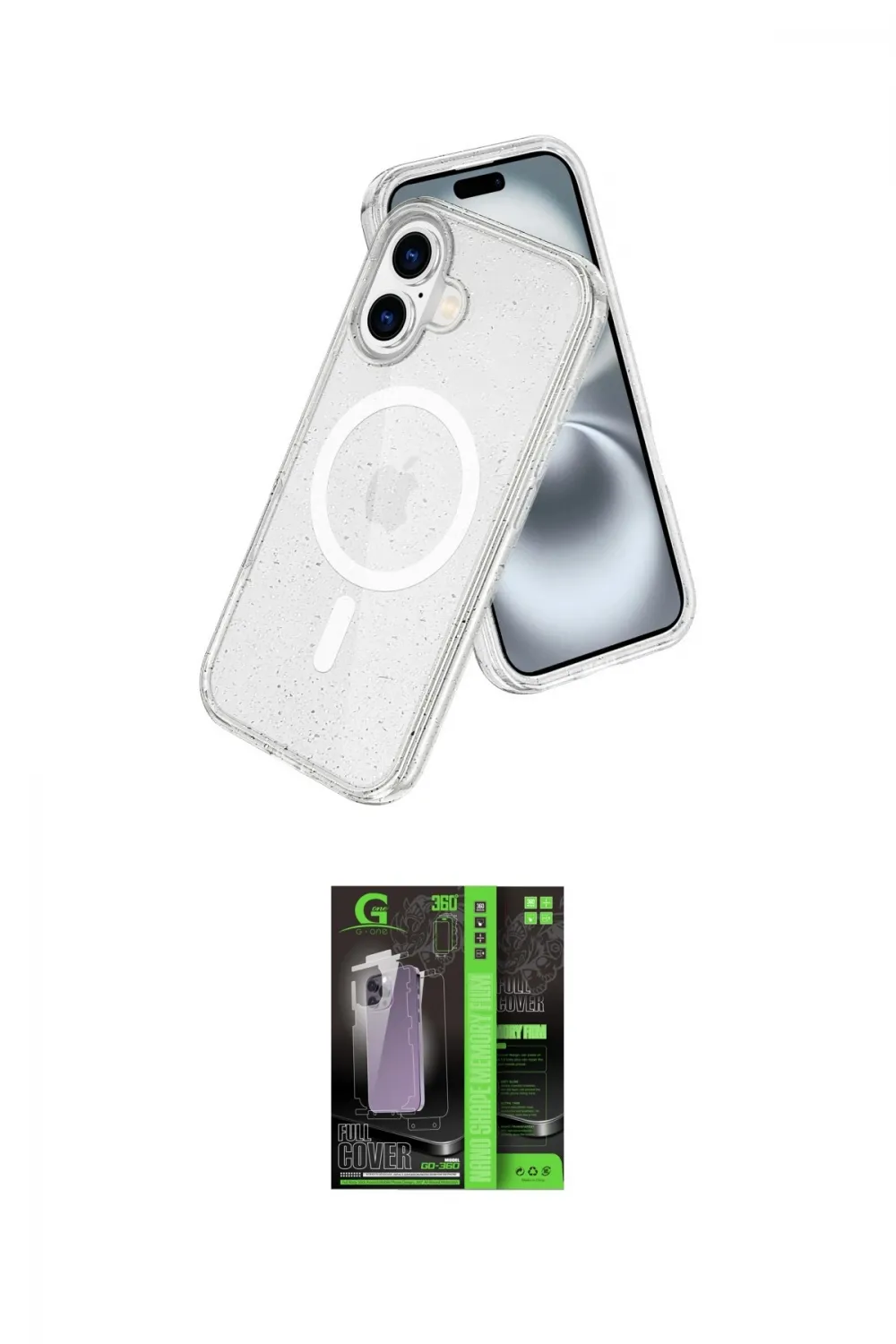 ieg™ iPhone 16 Kılıf Nova Asil Prime - Şeffaf 360 Full Body Arka Koruyucu