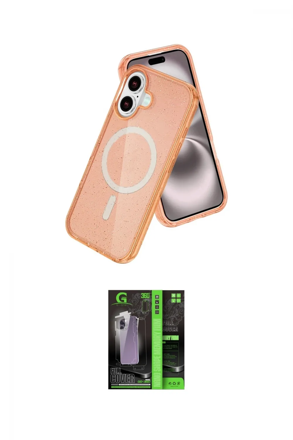 ieg™ iPhone 16 Kılıf Nova Asil Prime - Şeffaf 360 Full Body Arka Koruyucu