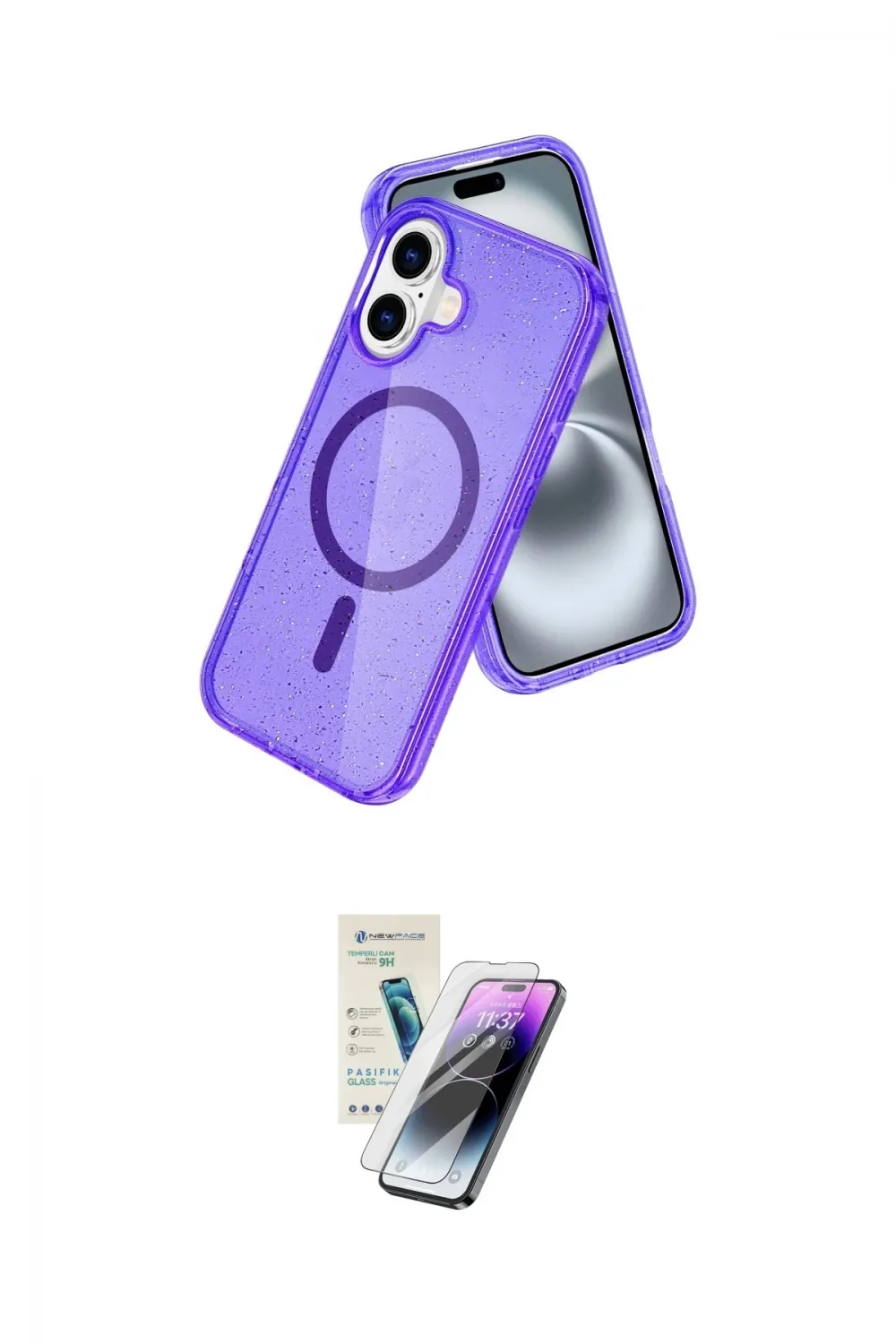 ieg™ iPhone 16 Kılıf Nova Asil Prime - Şeffaf Pasifik Cam Ekran Koruyucu