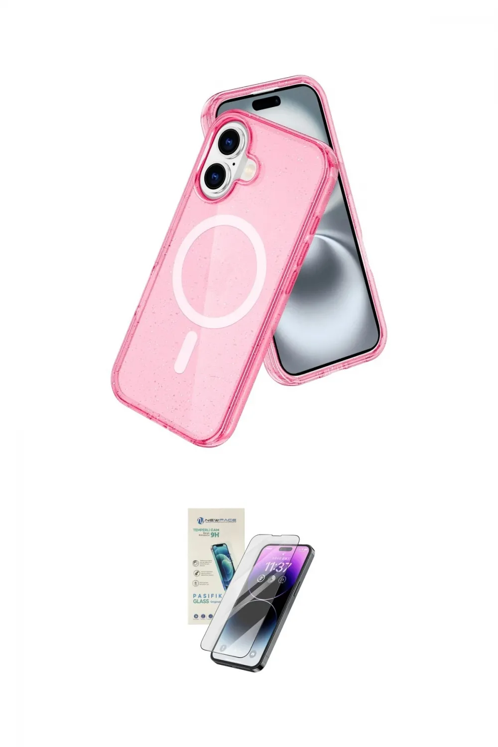 ieg™ iPhone 16 Kılıf Nova Asil Prime - Şeffaf Pasifik Cam Ekran Koruyucu