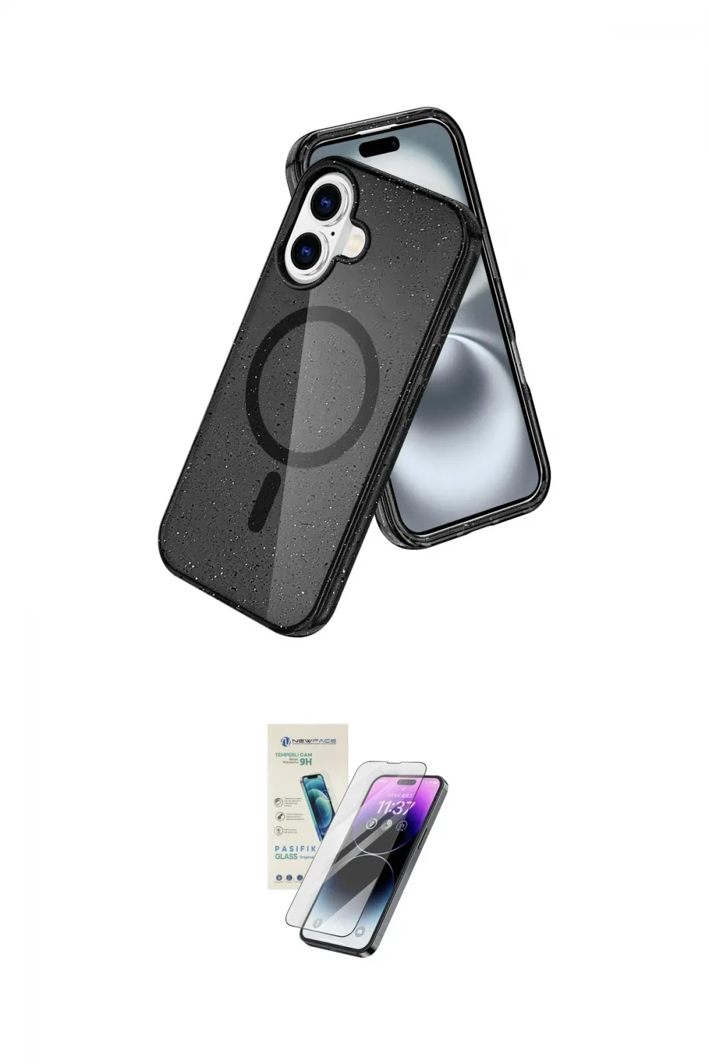ieg™ iPhone 16 Kılıf Nova Asil Prime - Şeffaf Pasifik Cam Ekran Koruyucu