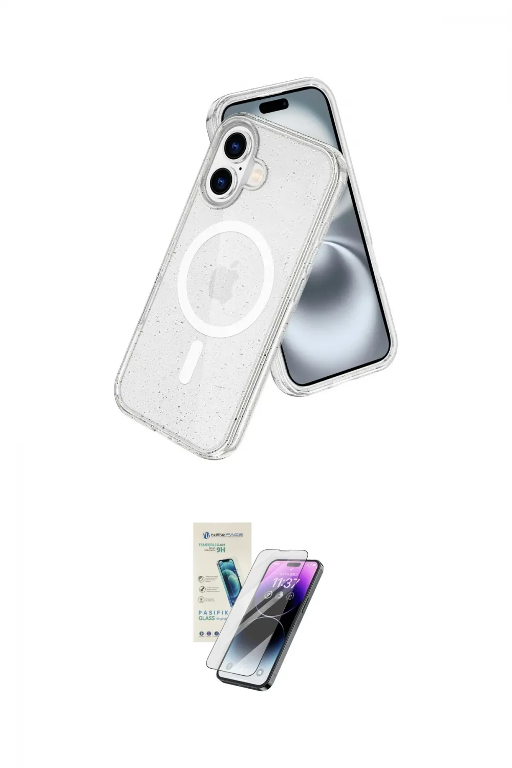 ieg™ iPhone 16 Kılıf Nova Asil Prime - Şeffaf Pasifik Cam Ekran Koruyucu