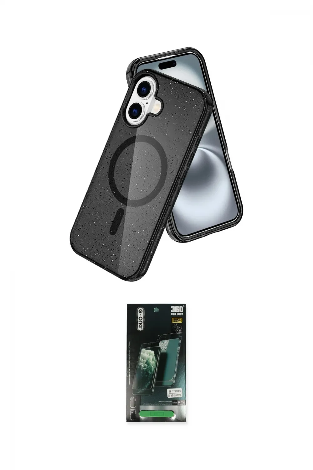 ieg™ iPhone 16 Kılıf Nova Asil Prime - Siyah 360 Mat Full Body Arka Koruyucu