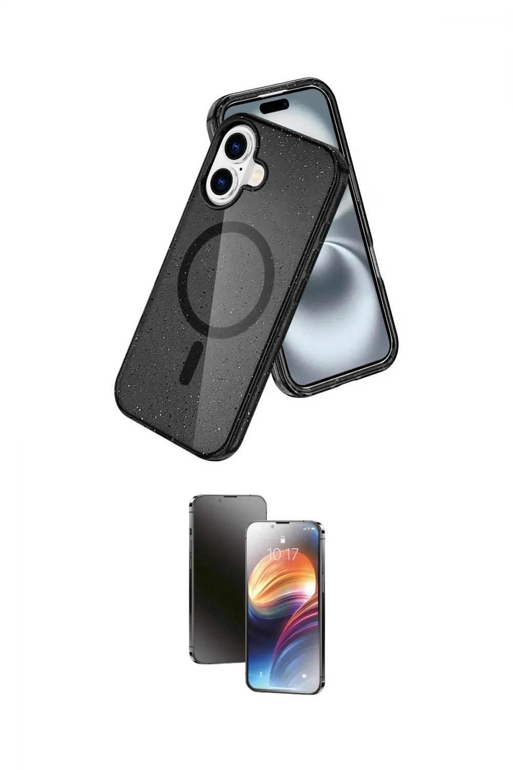 ieg™ iPhone 16 Kılıf Nova Asil Prime - Siyah 3D Antistatik Mat Seramik Nano Ekran Koruyucu